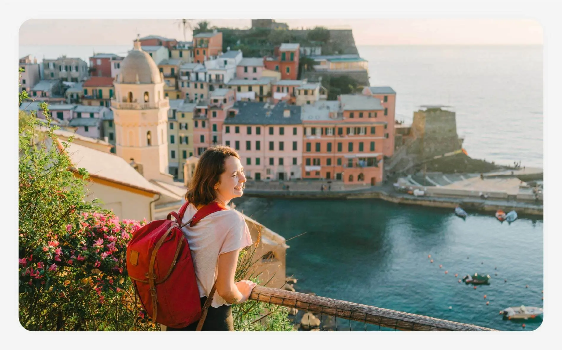 Solo female traveler exploring during daylight