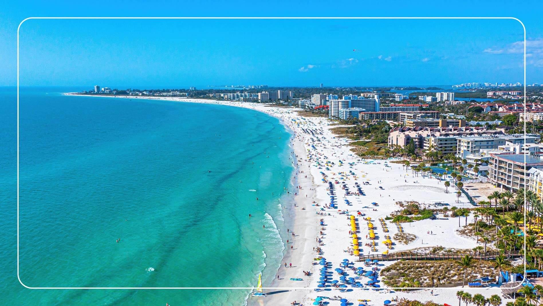 Aerial view of Siesta Beach, Florida
