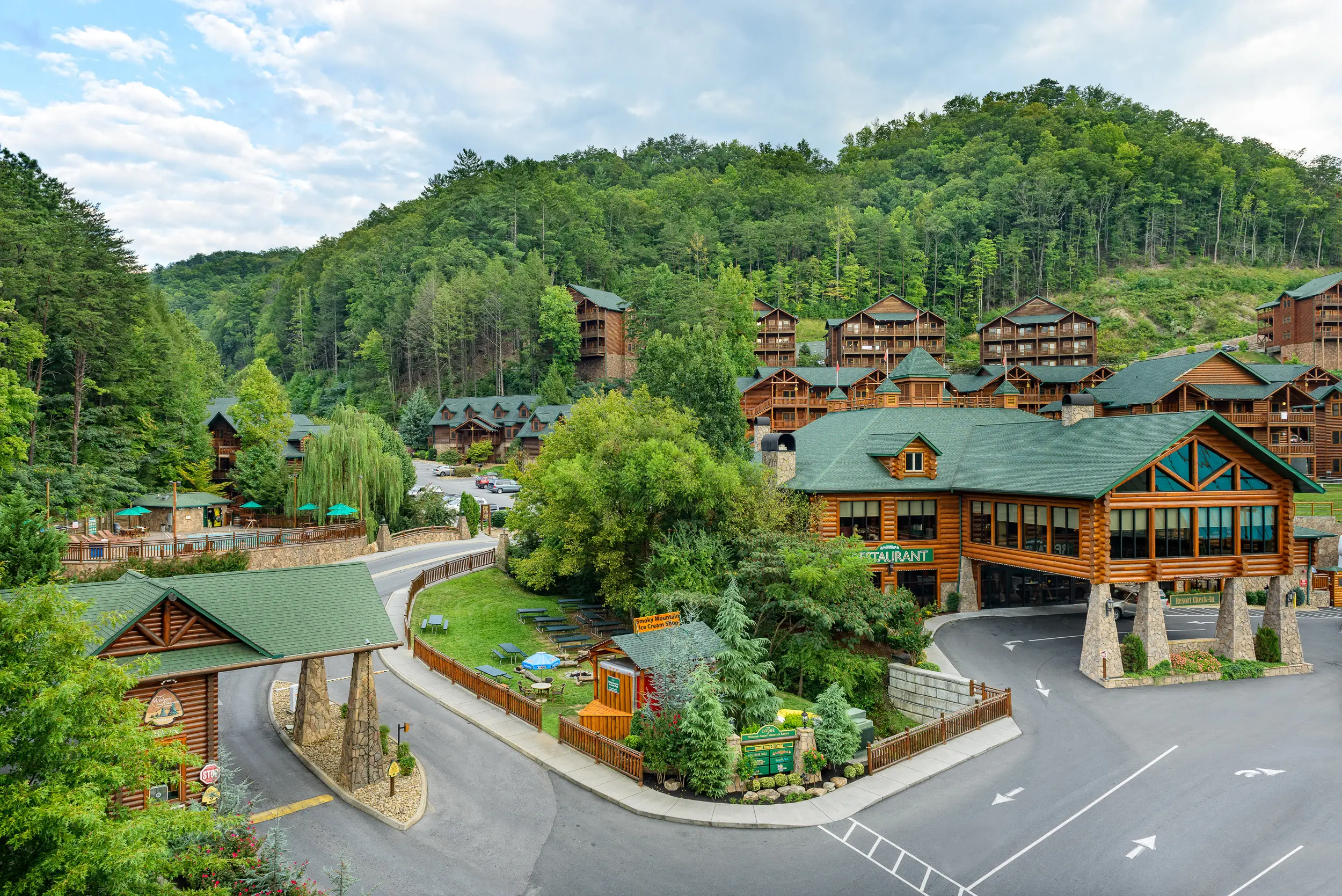 Exterior of Westgate Smoky Mountain Resort & Spa in Gatlinburg Tennessee.