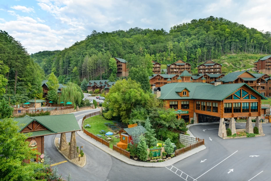 Exterior of Westgate Smoky Mountain Resort & Spa in Gatlinburg Tennessee.