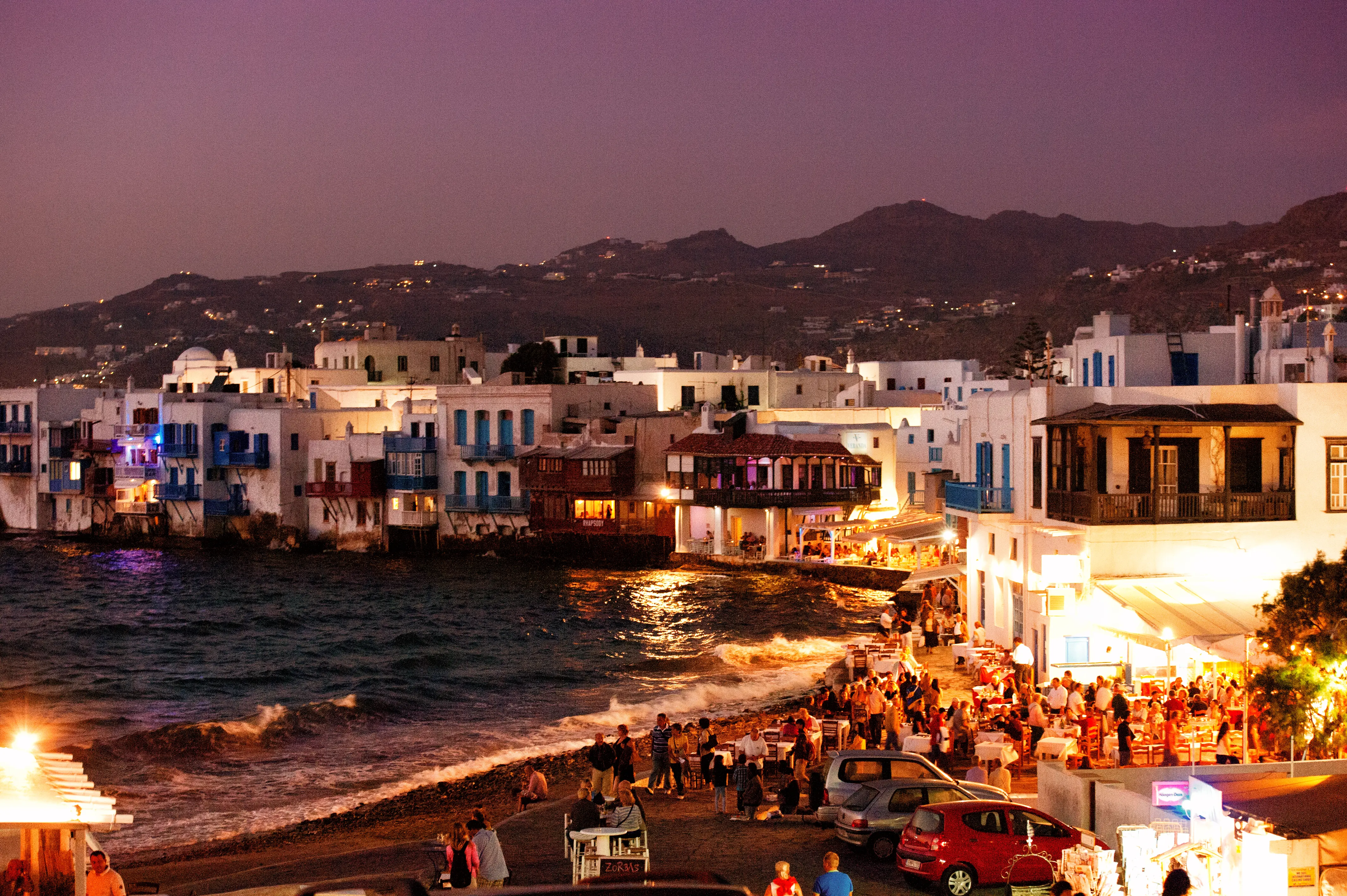 Photo of Mykonos, Greece at night
