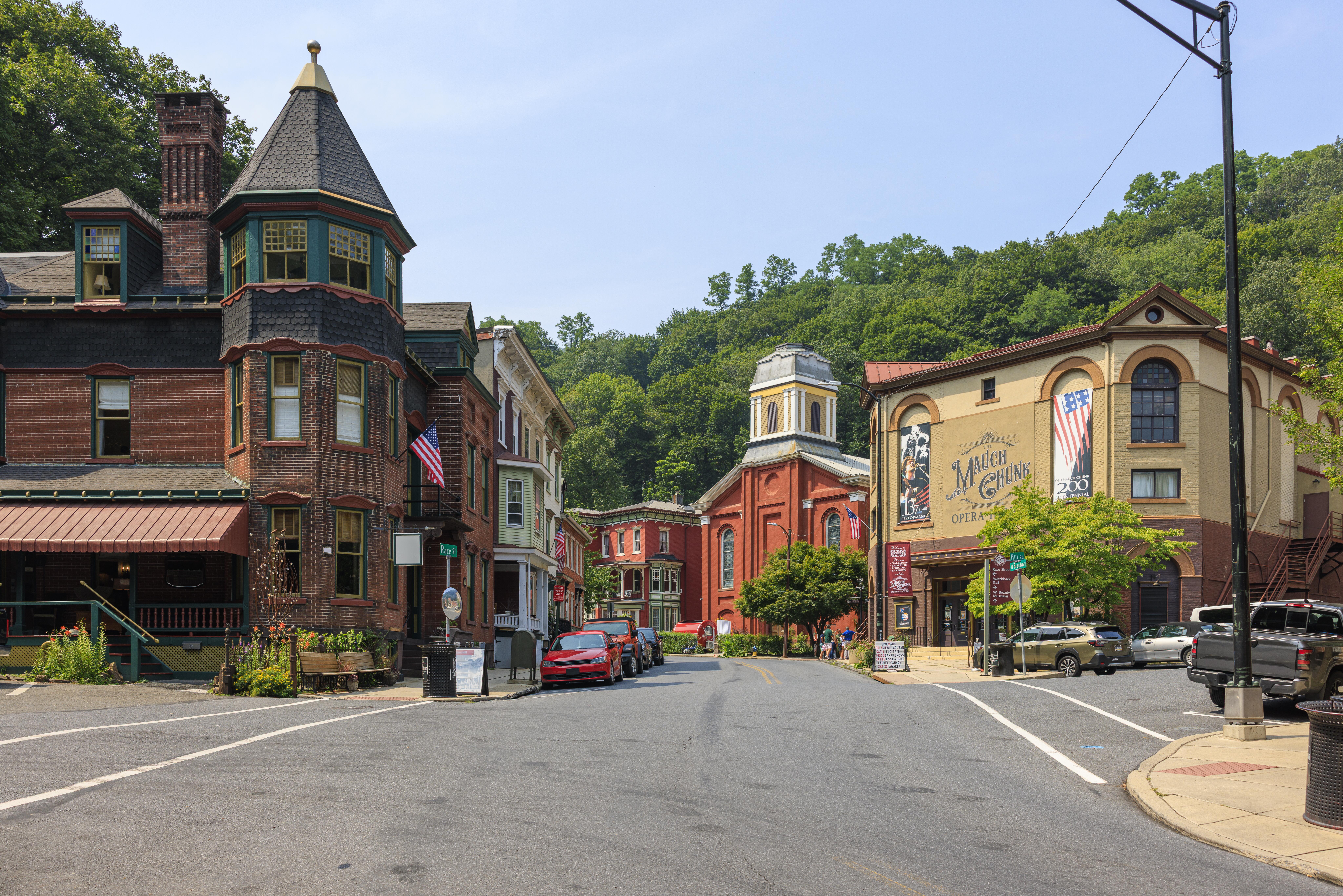 Image of the well-preserved 19th century architecture in Jim Thorpe, Pennsylvania.