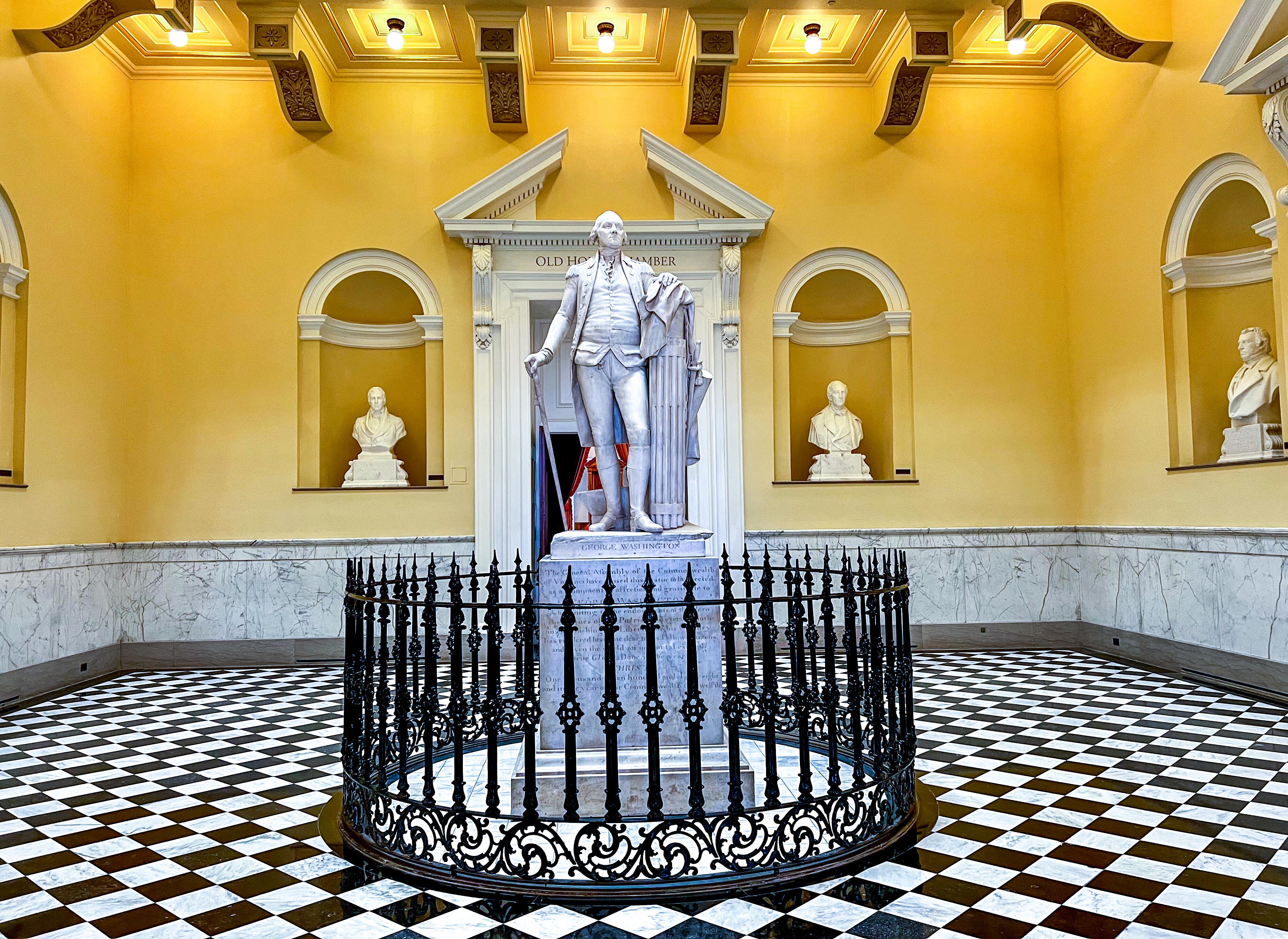 Statue of George Washington in the Virginia State Capitol