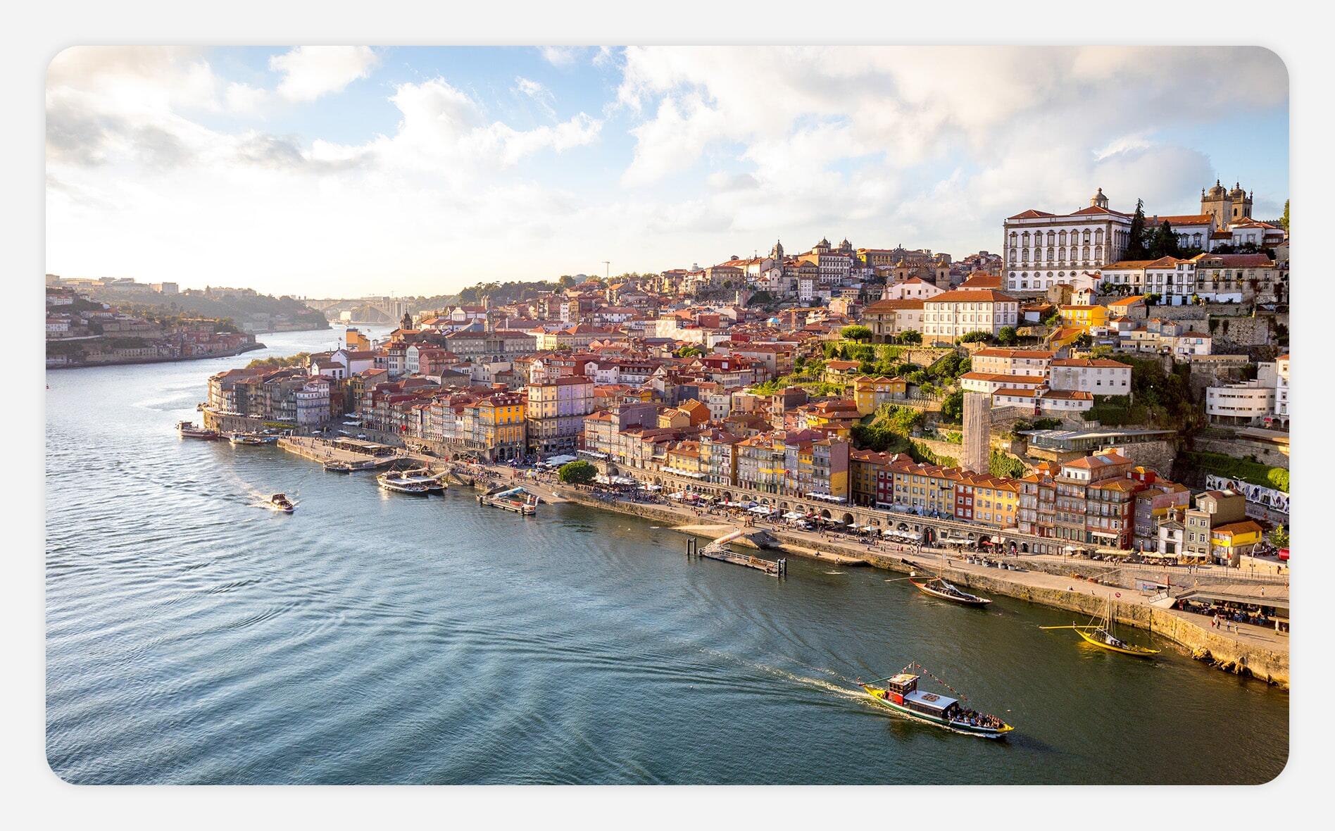 The city of Porto along the Douro River