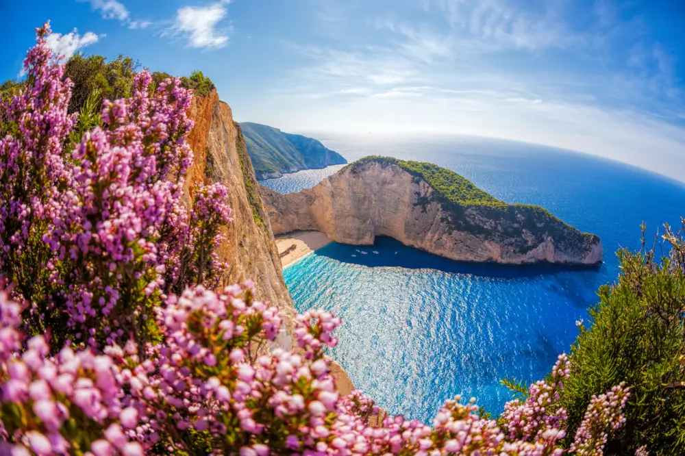 Navagio beach on Zakynthos island in Greece
