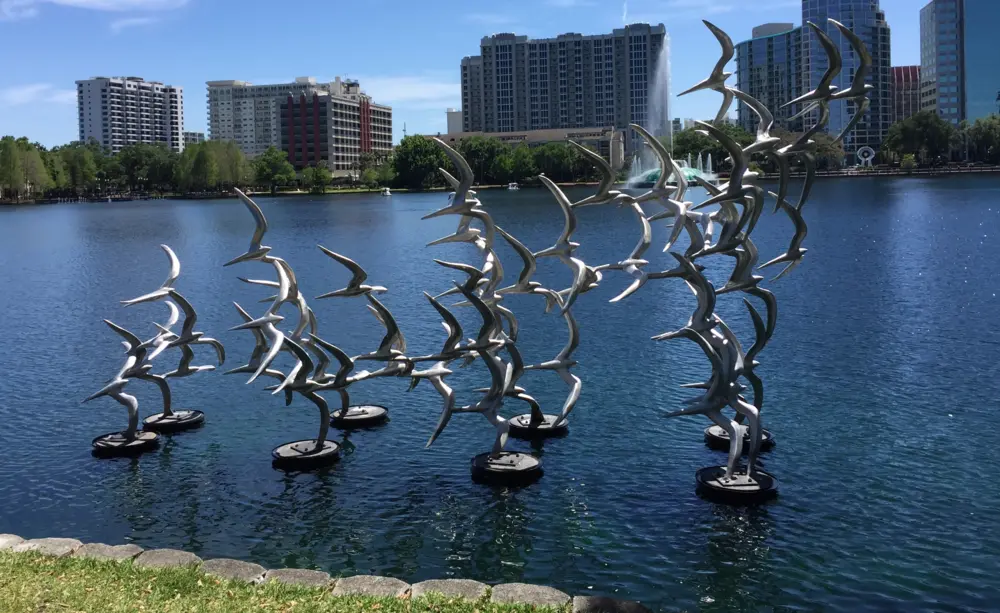 Orlando's Lake Eola Park features plenty of amenities, including this sculpture.