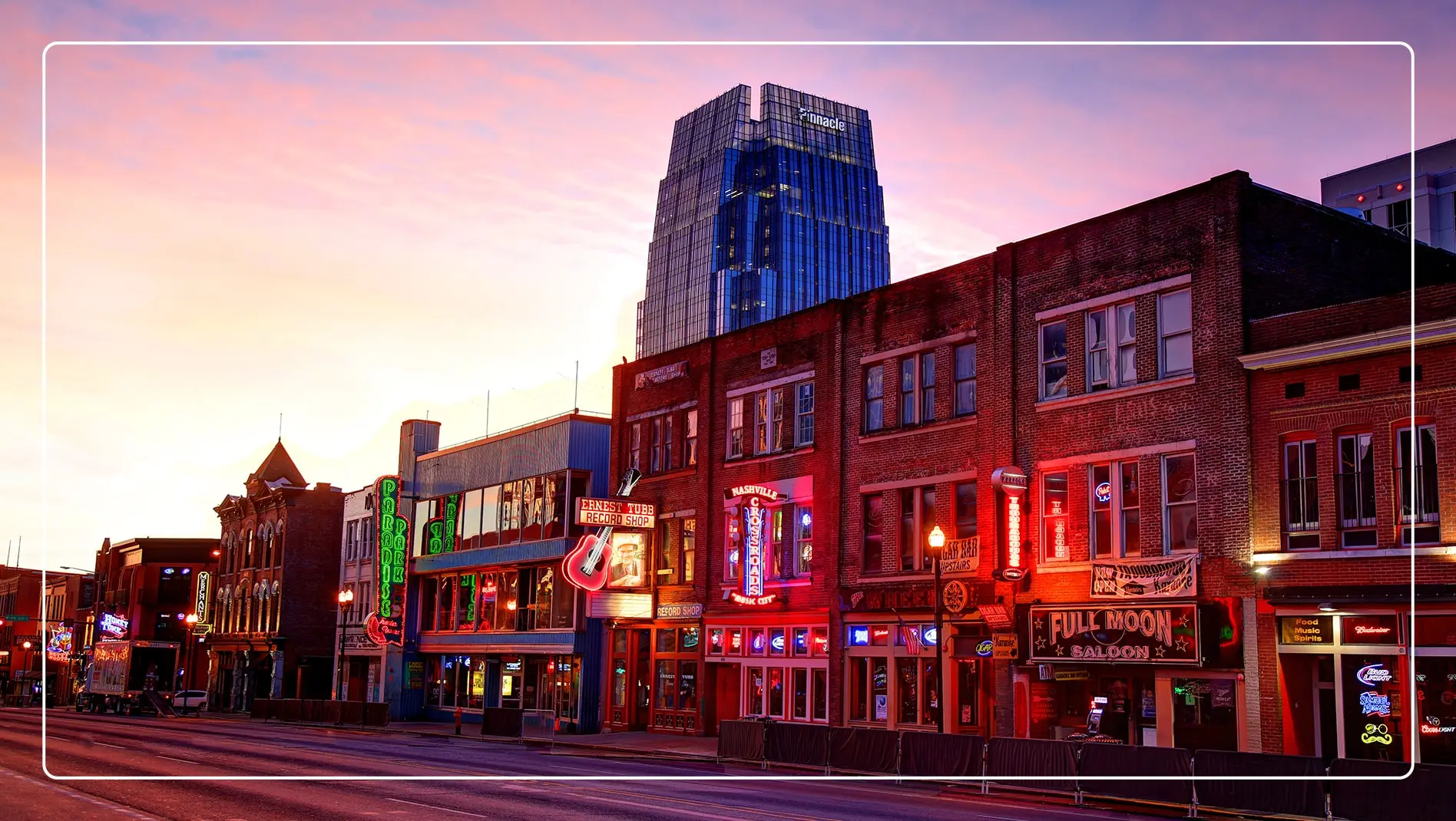 Broadway Street in Nashville, Tennessee.