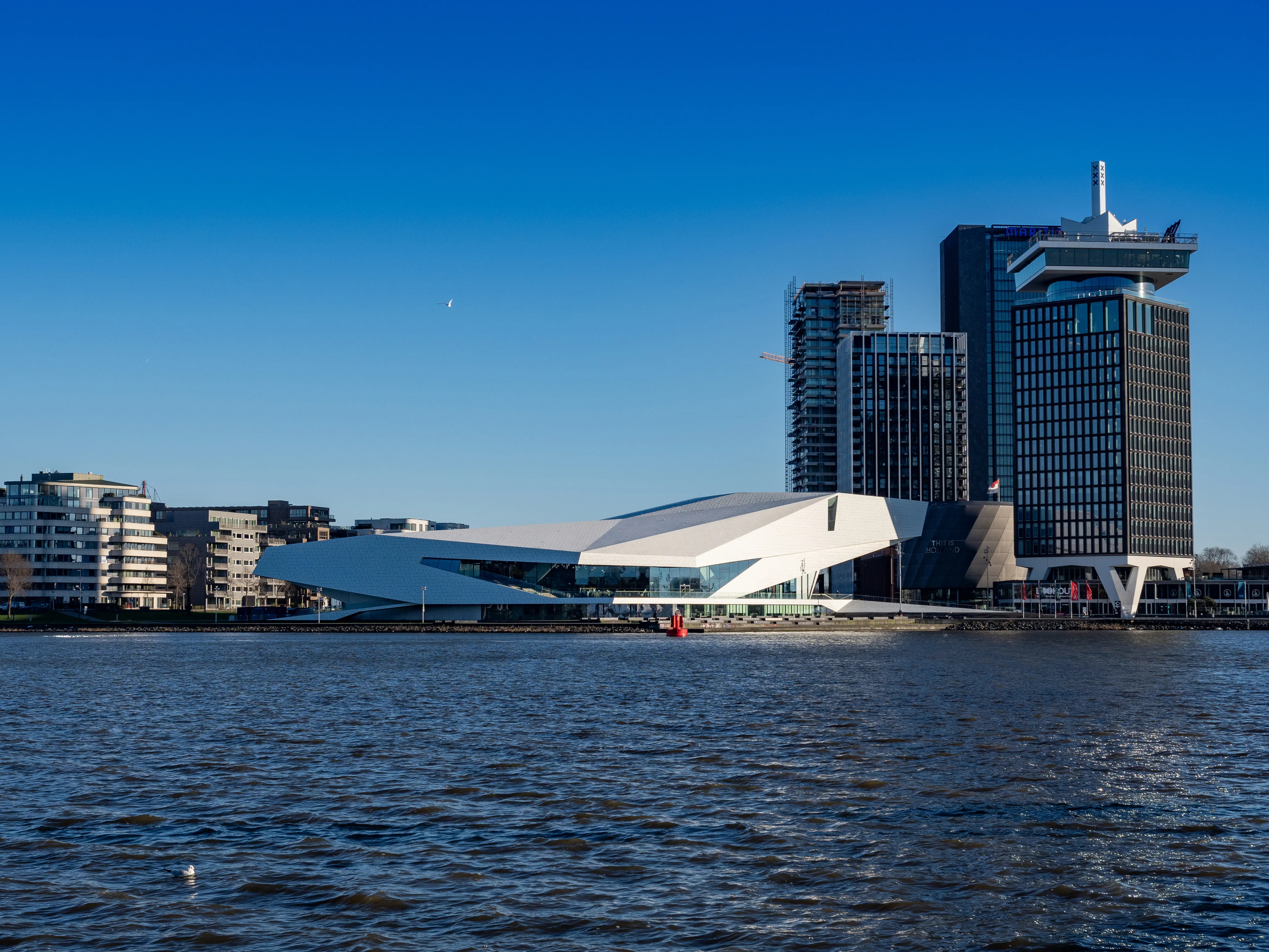 Exterior image of the EYE Filmmuseum in Amsterdam.