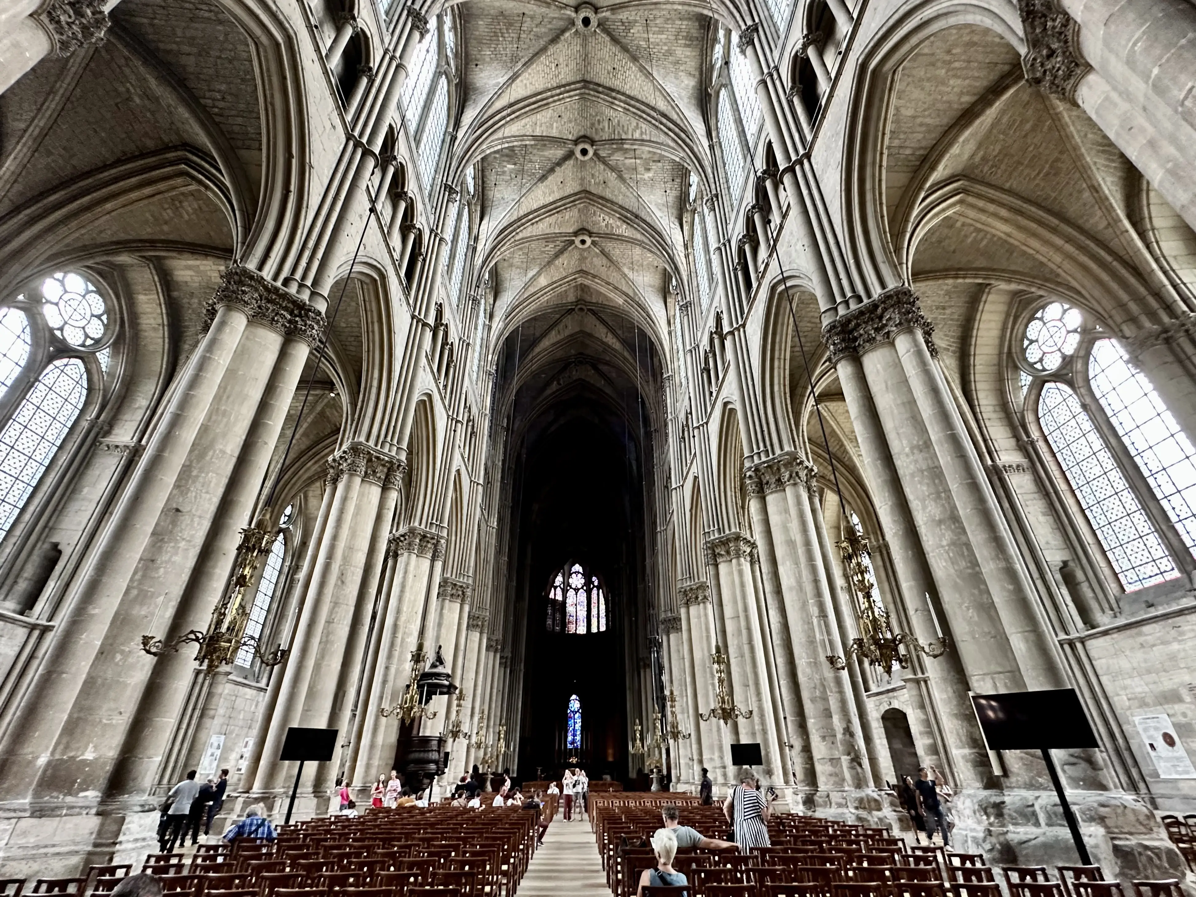 Interior image of the Notre-Dame de Reims Cathedral in Reims, France.