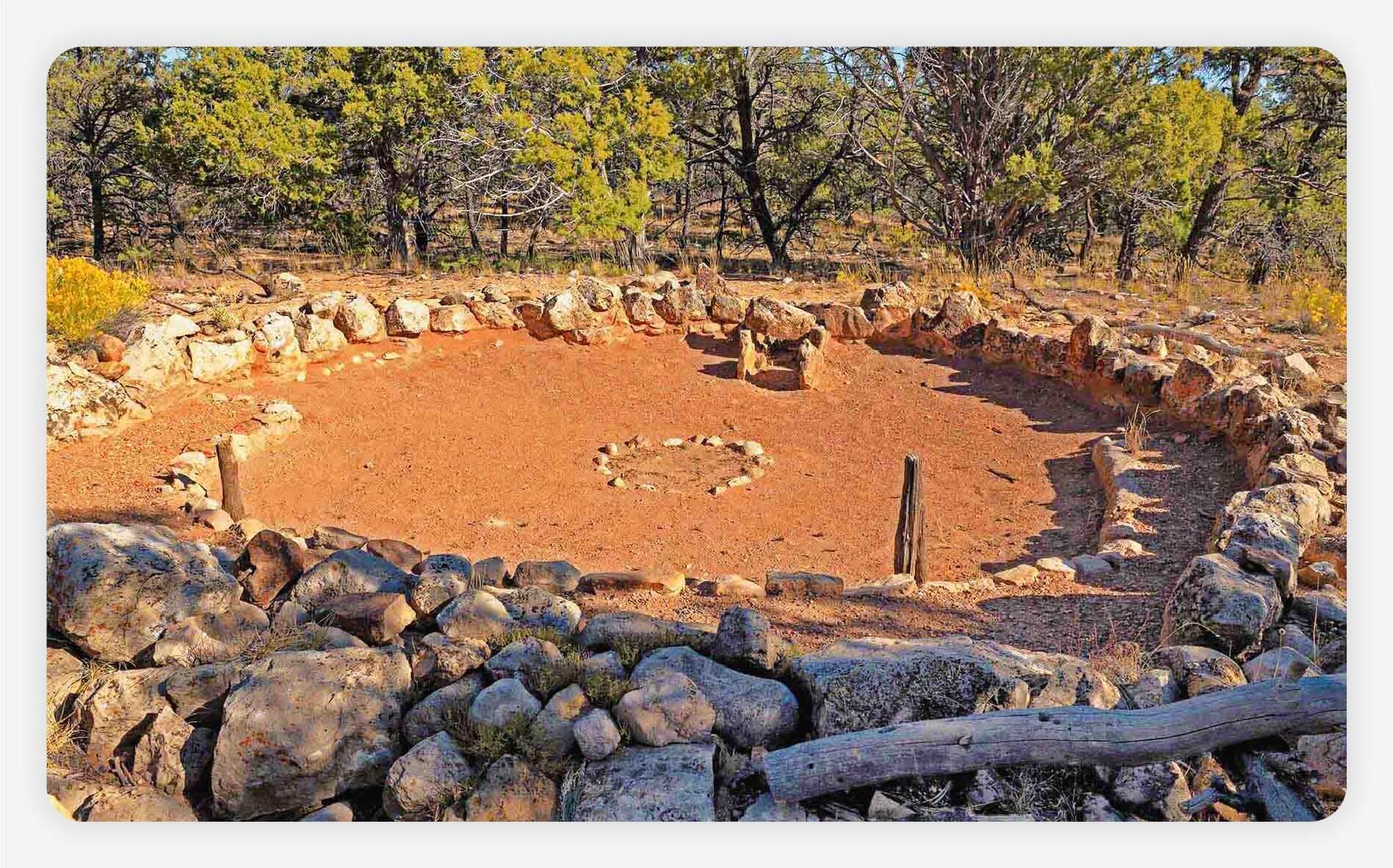 View of the Tusayan Ruins and Museum at the Grand Canyon.
