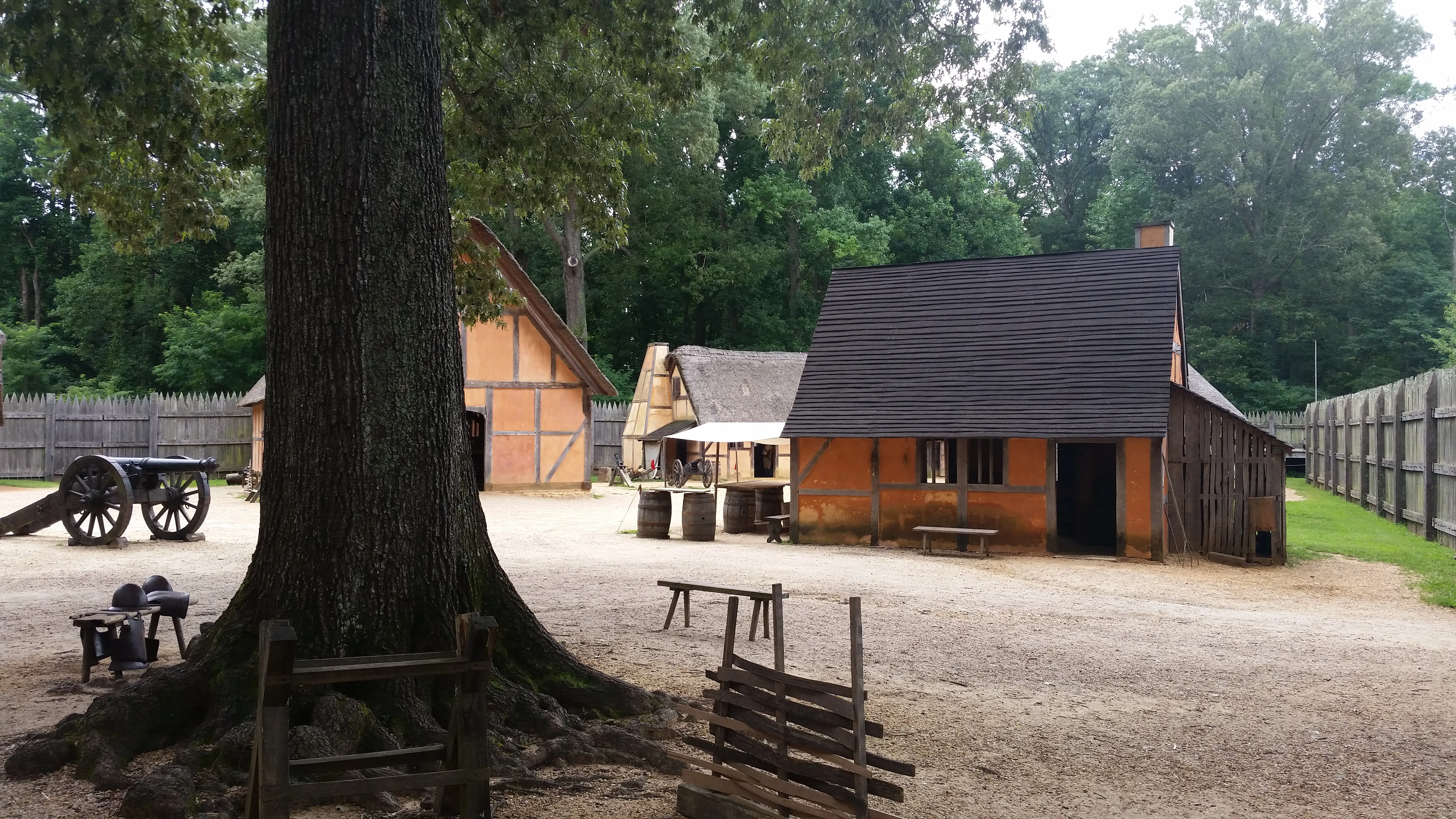 Image of the Jamestown Settlement within the fort interior.