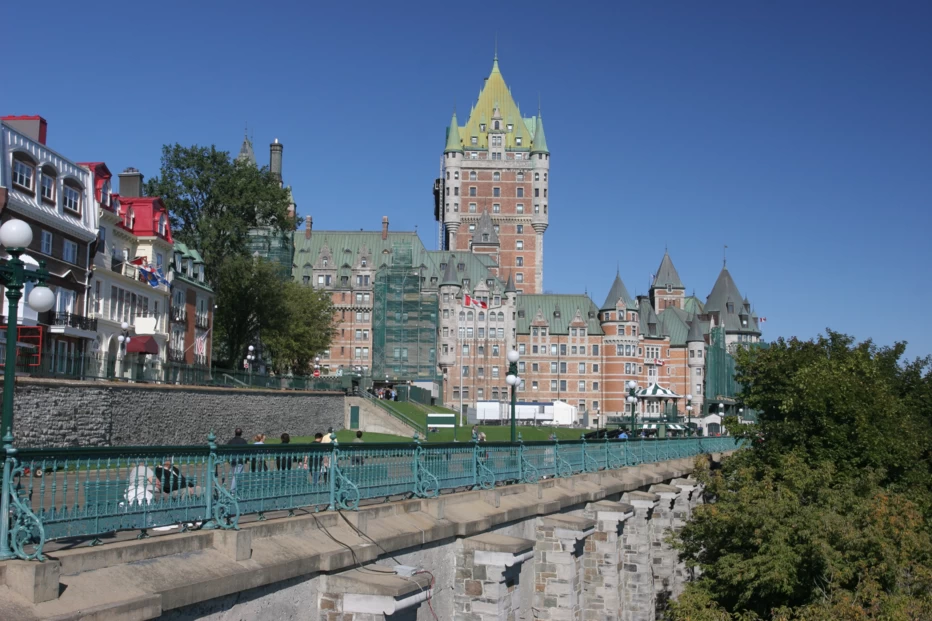 Dufferin Terrace is a terrace that wraps around the Château Frontenac in Quebec City towards Citadelle of Quebec, overlooking the St. Lawrence River.