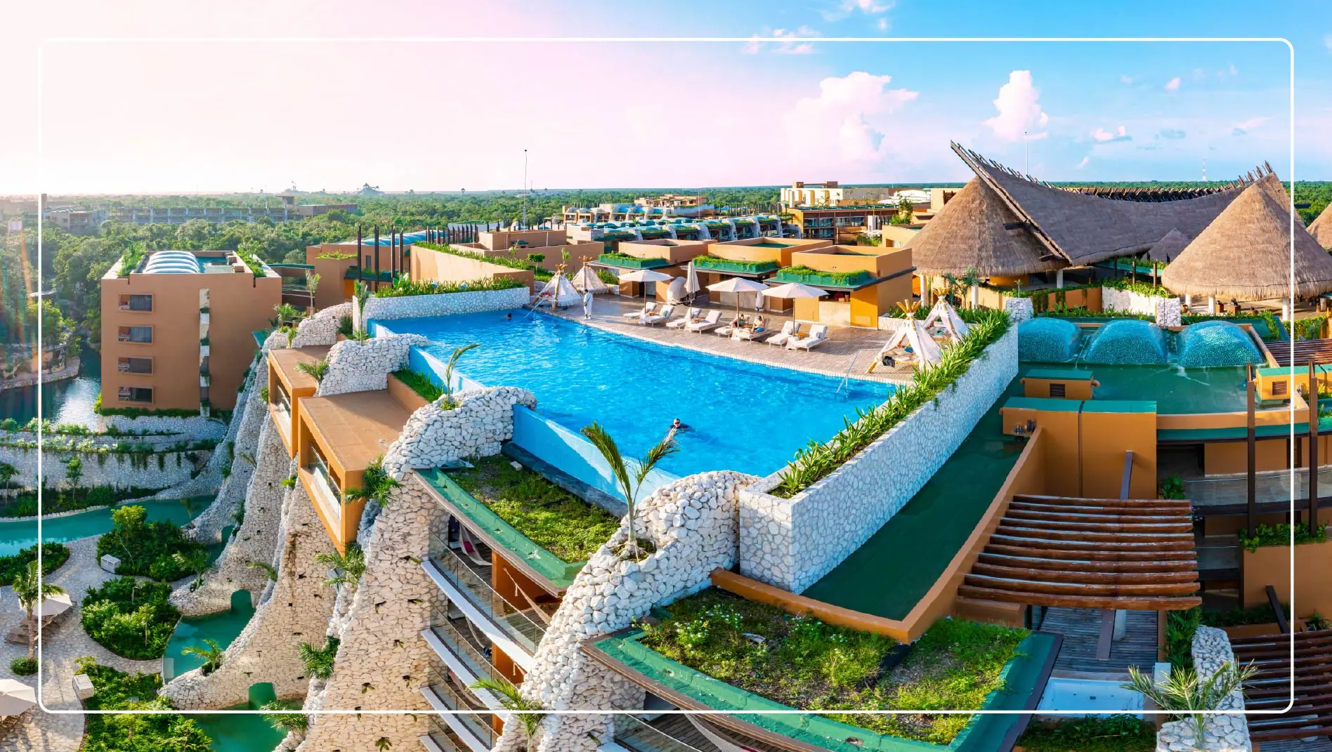 An aerial view of the Hotel Xcaret Mexico.
