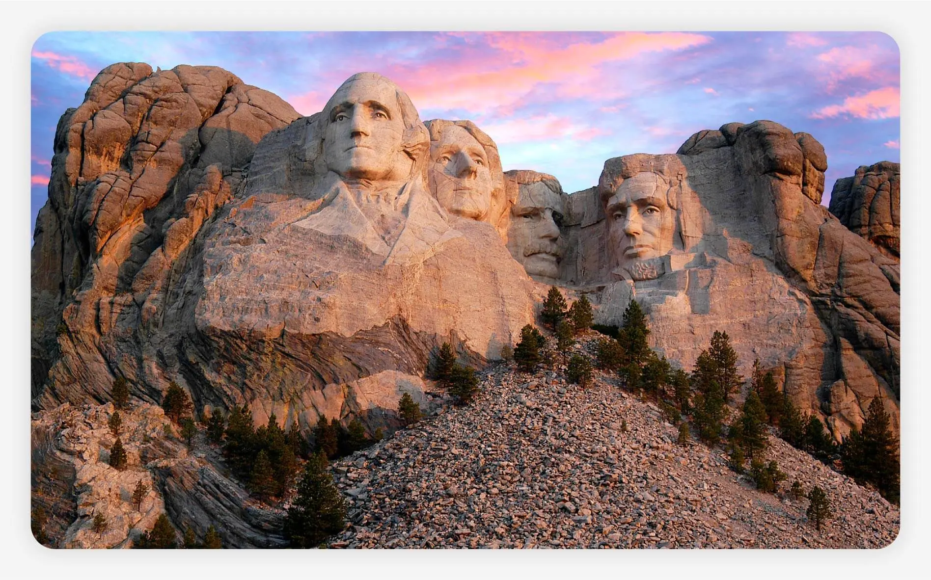 A photo of the Mount Rushmore National Memorial.