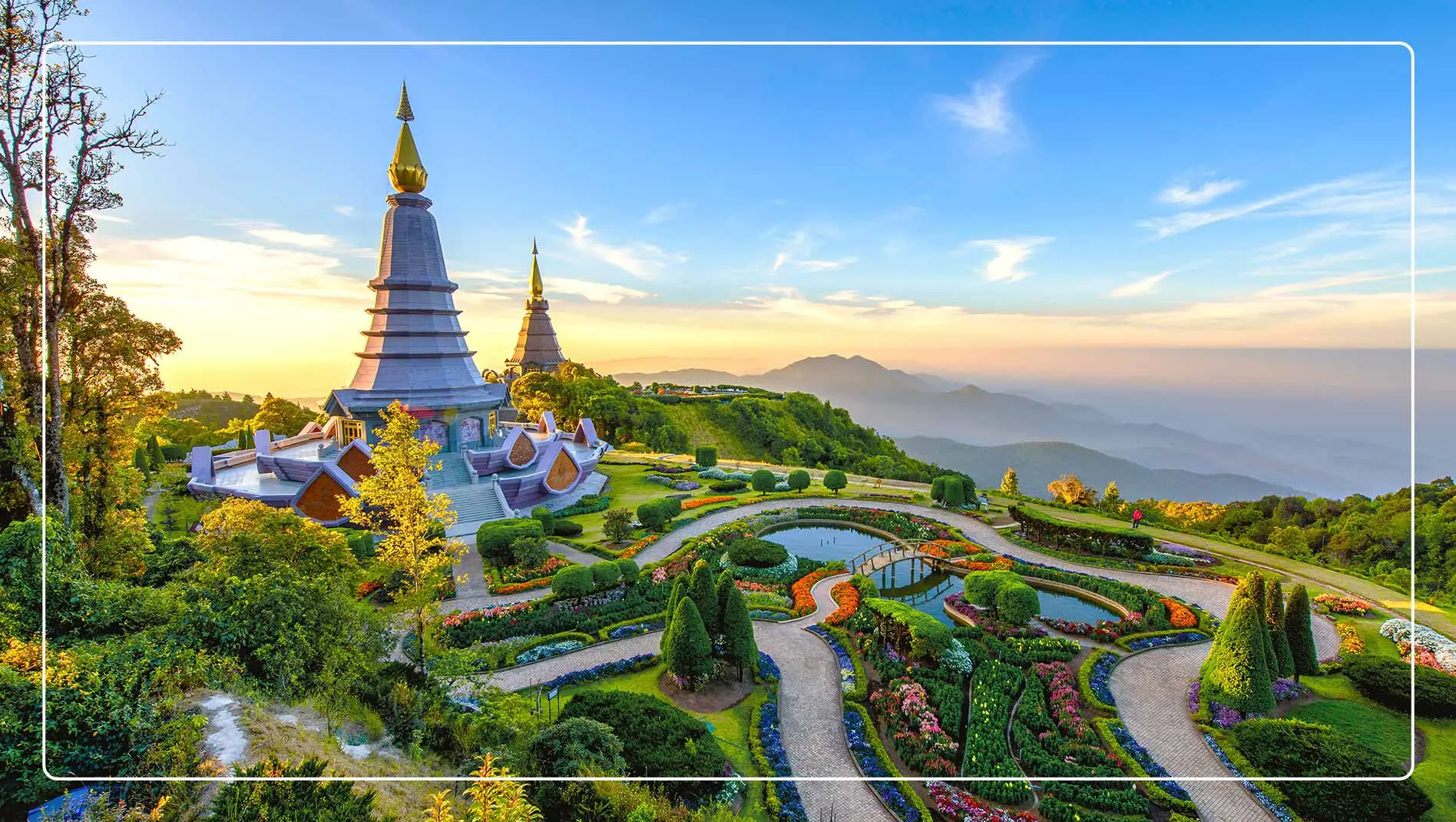 Aerial view of a temple, Chiang Mai, Thailand