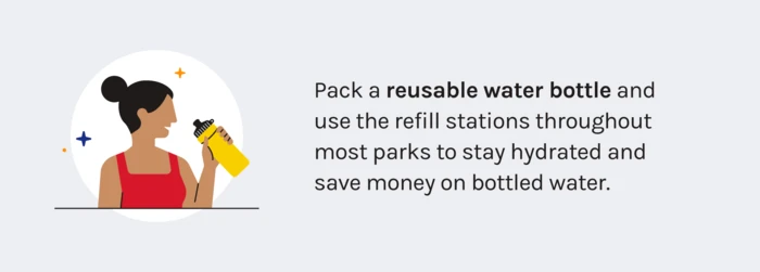 tip for using a reusable water bottle at an amusement park