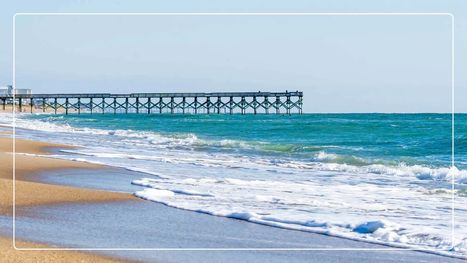 A look at the Wrightsville Beach pier from the shoreline.