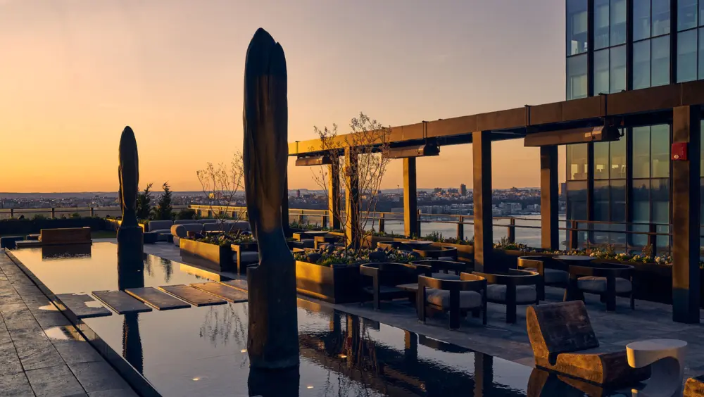The view from Electric Lemon, one of the best rooftop bars in New York City.