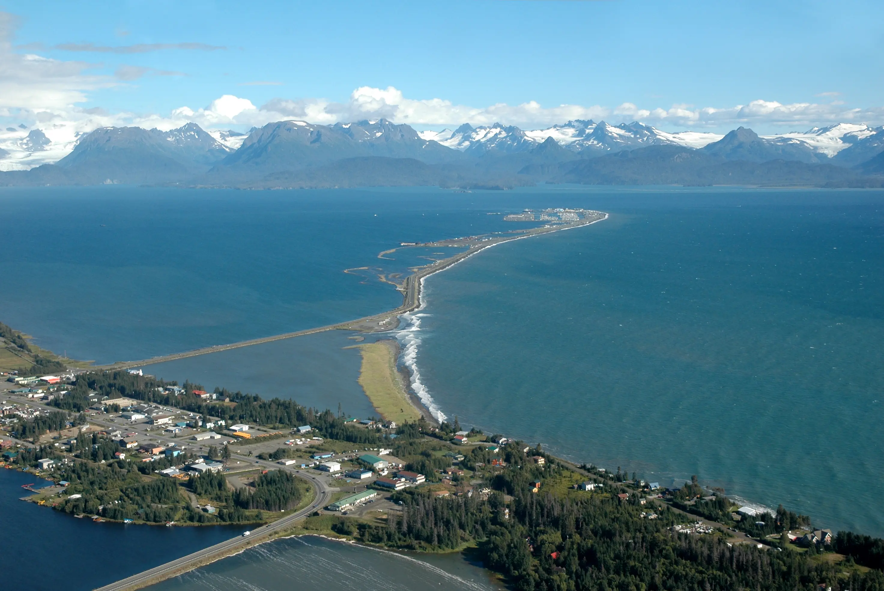 Aerial image of Homer, Alaska.