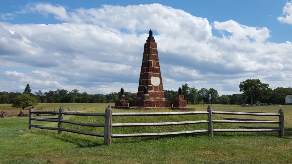 Bull Run Monument on Henry Hill in Virginia's Manassas National Battlefield Park.