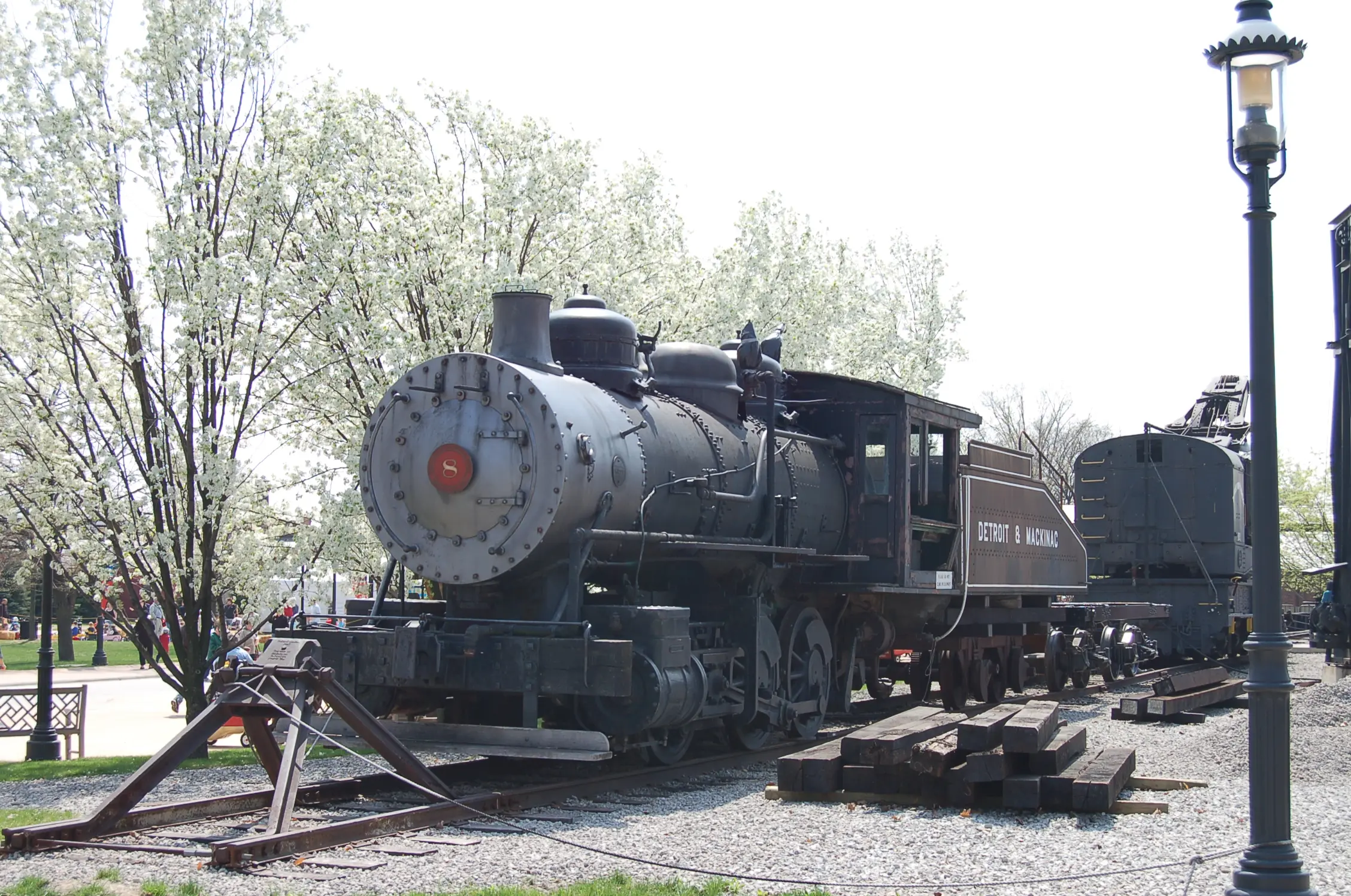 Outdoor image of locomotive at the Greenfield Village