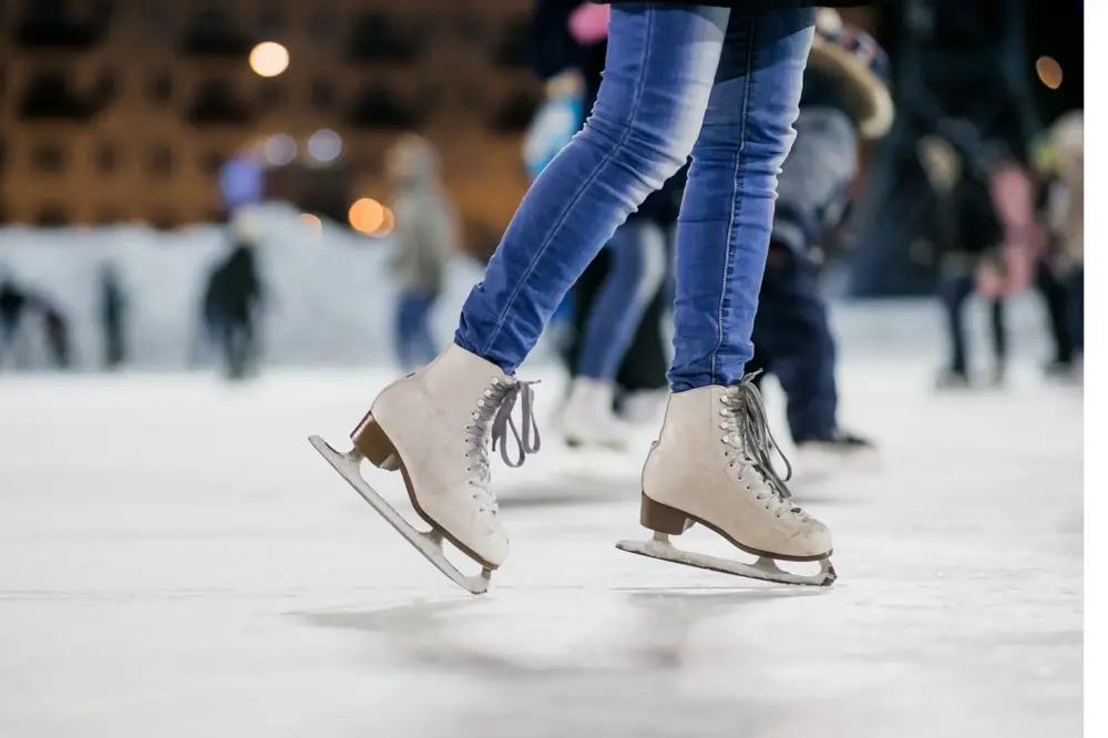 Ice skaters feet