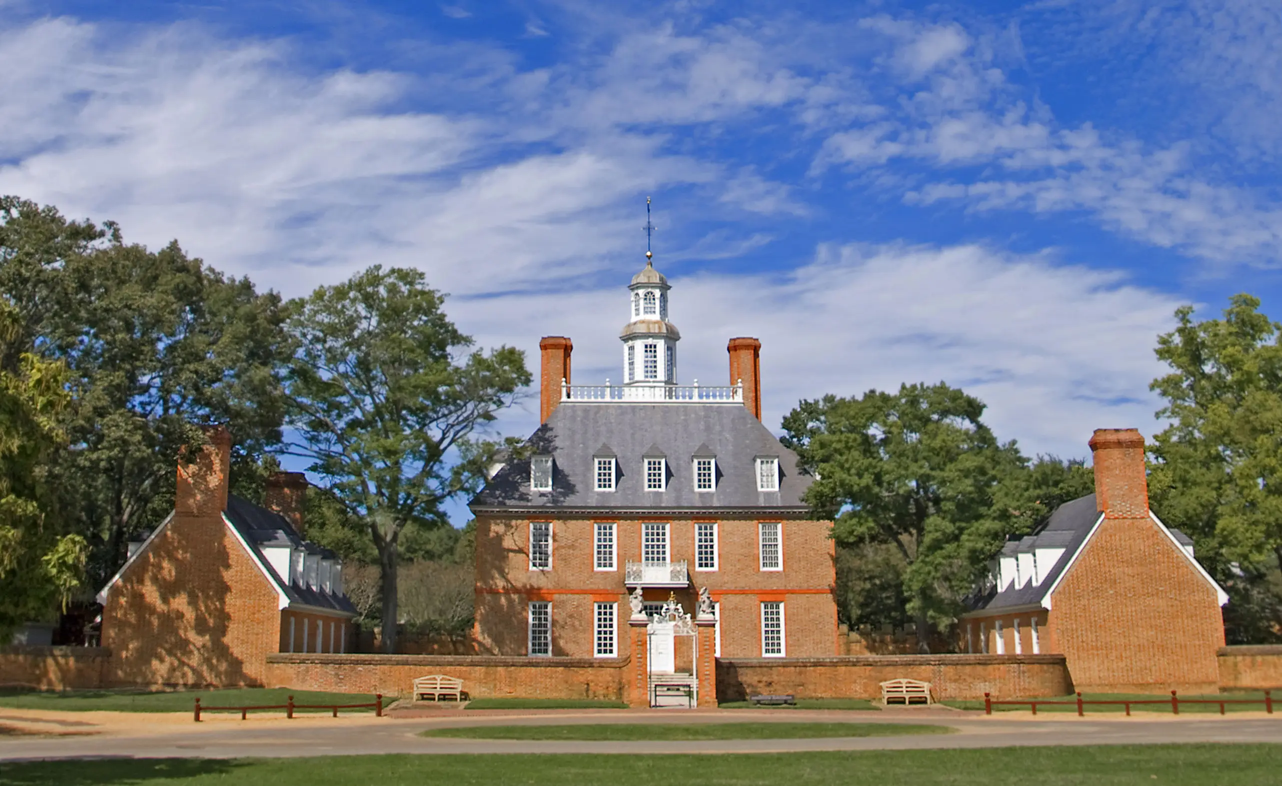 Image of the Governor's Palace in Colonial Williamsburg.