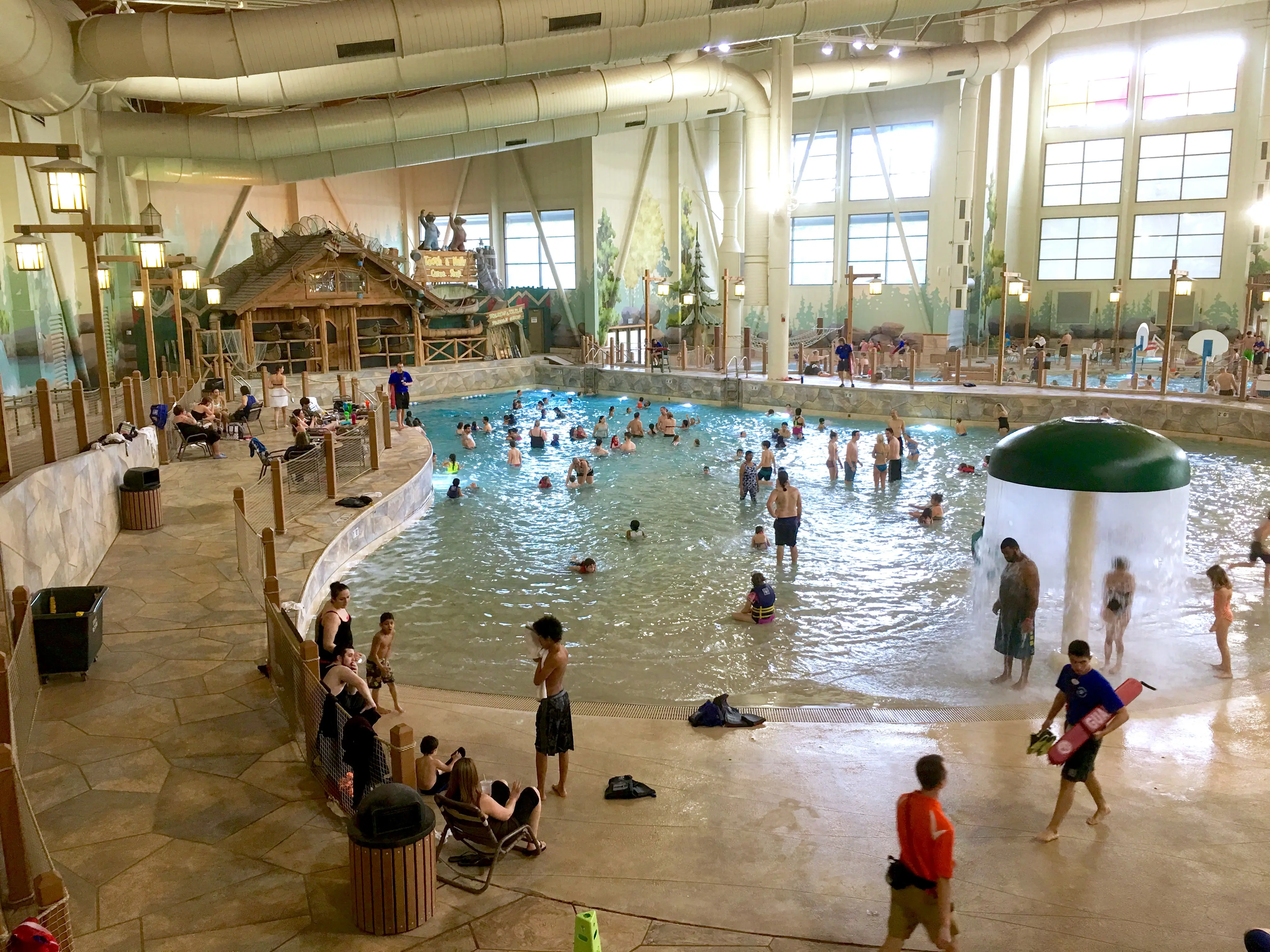 Image of the indoor wave pool at Great Wolf Lodge, in Grand Mound, Washington