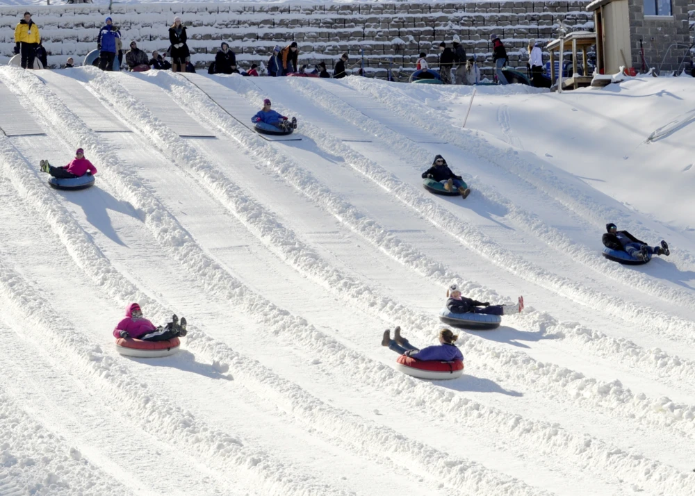 Tubing in the snow at Ober Gatlinburg in Tennessee