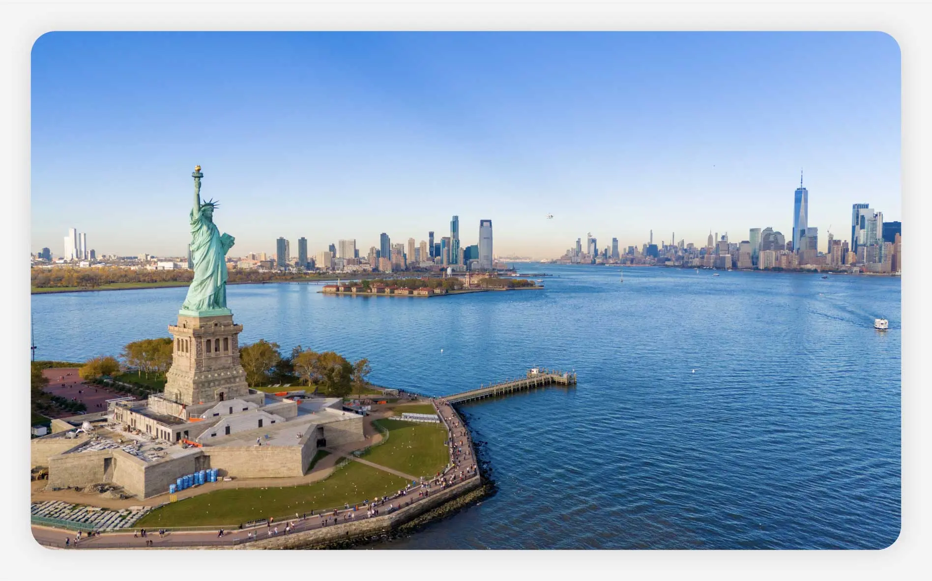 A photo of the Statue of Liberty in New York City.