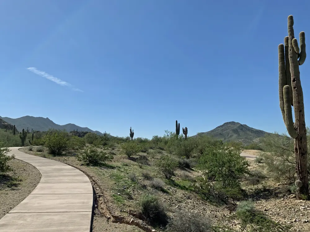 Paved nature trail at South Mountain Environmental Education Center in South Mountain Park, Phoenix, Arizona