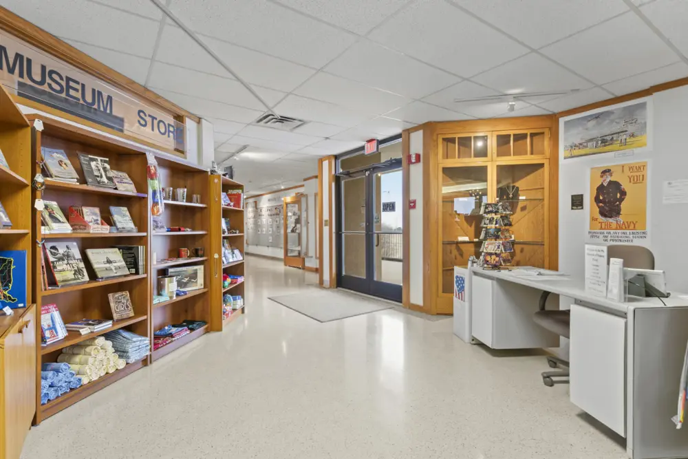 Display shelves at the Ninety-Nines Museum of Women Pilots in Oklahoma City.