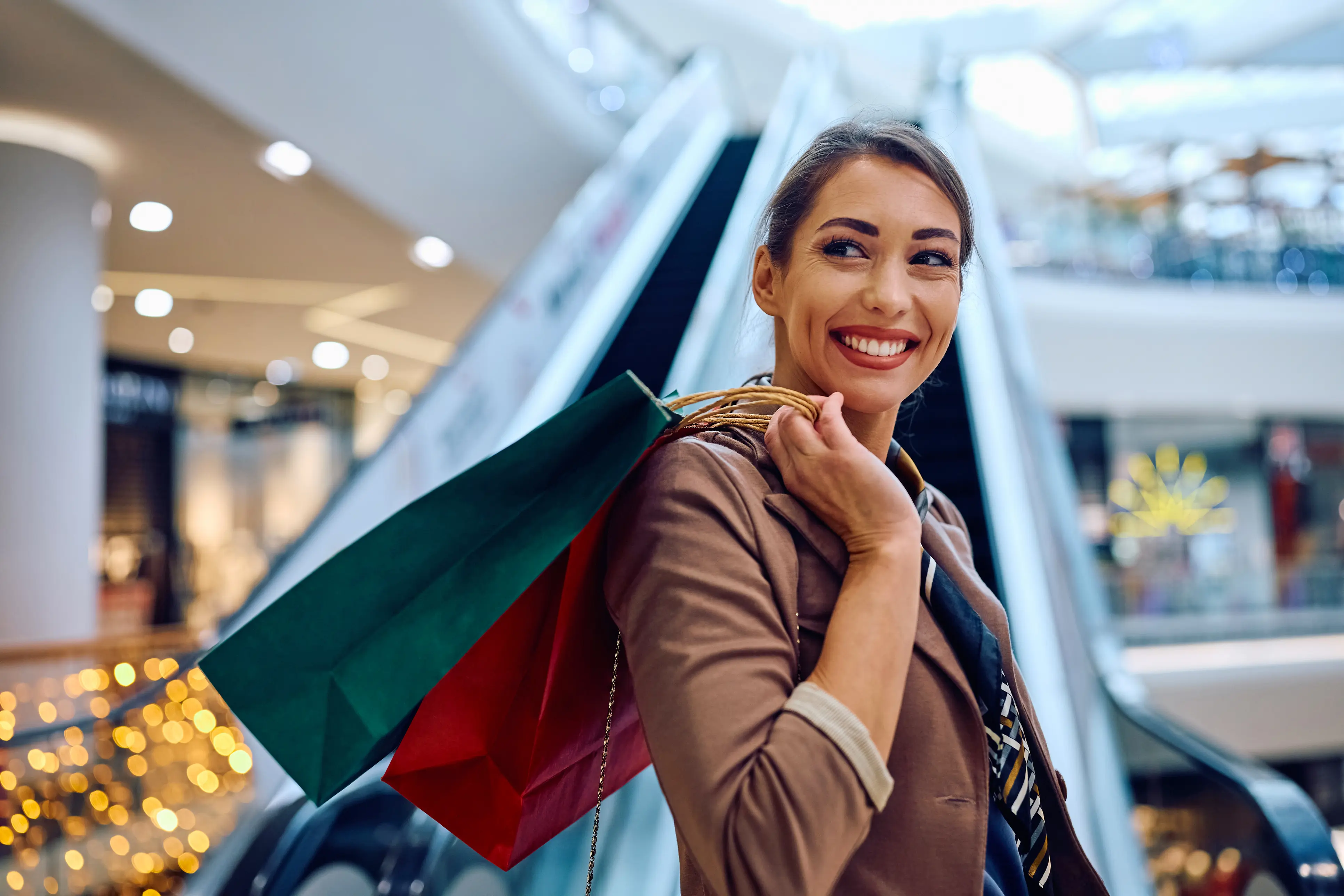 Young woman shopping in a mall