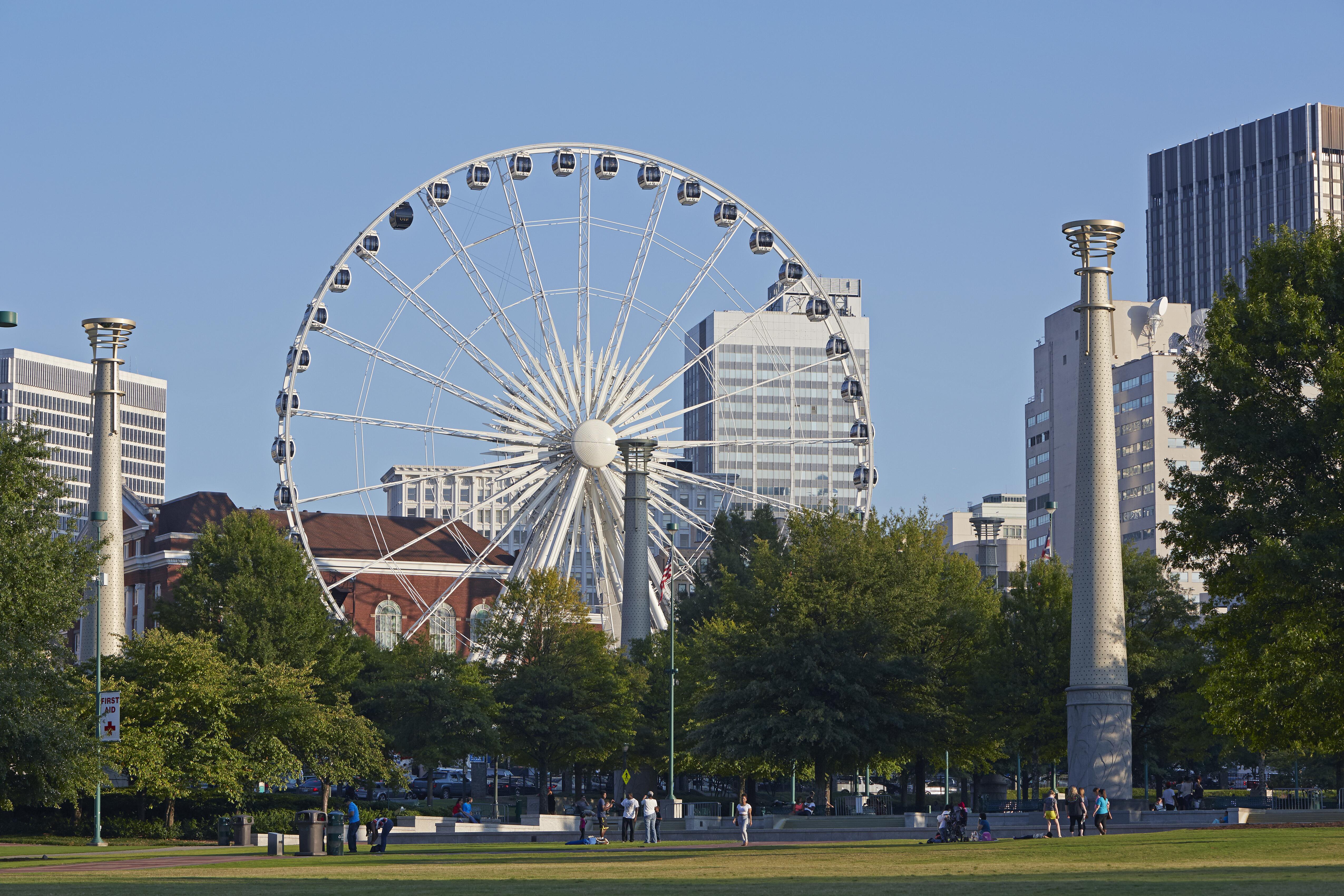 Image of the Skyview Ferris wheel in Downtown Atlanta.
