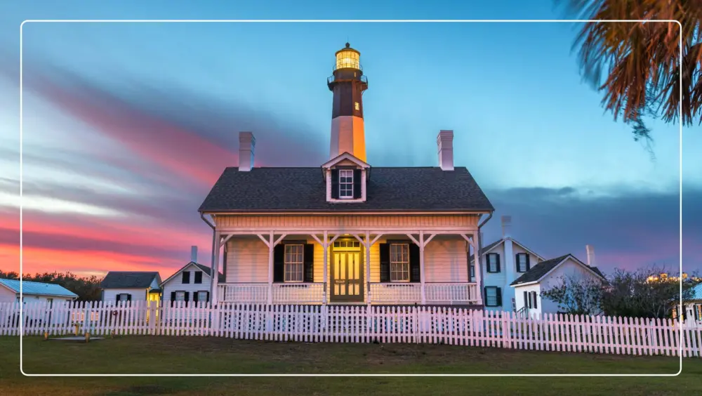 The Tybee Island Light Station on Tybee Island.