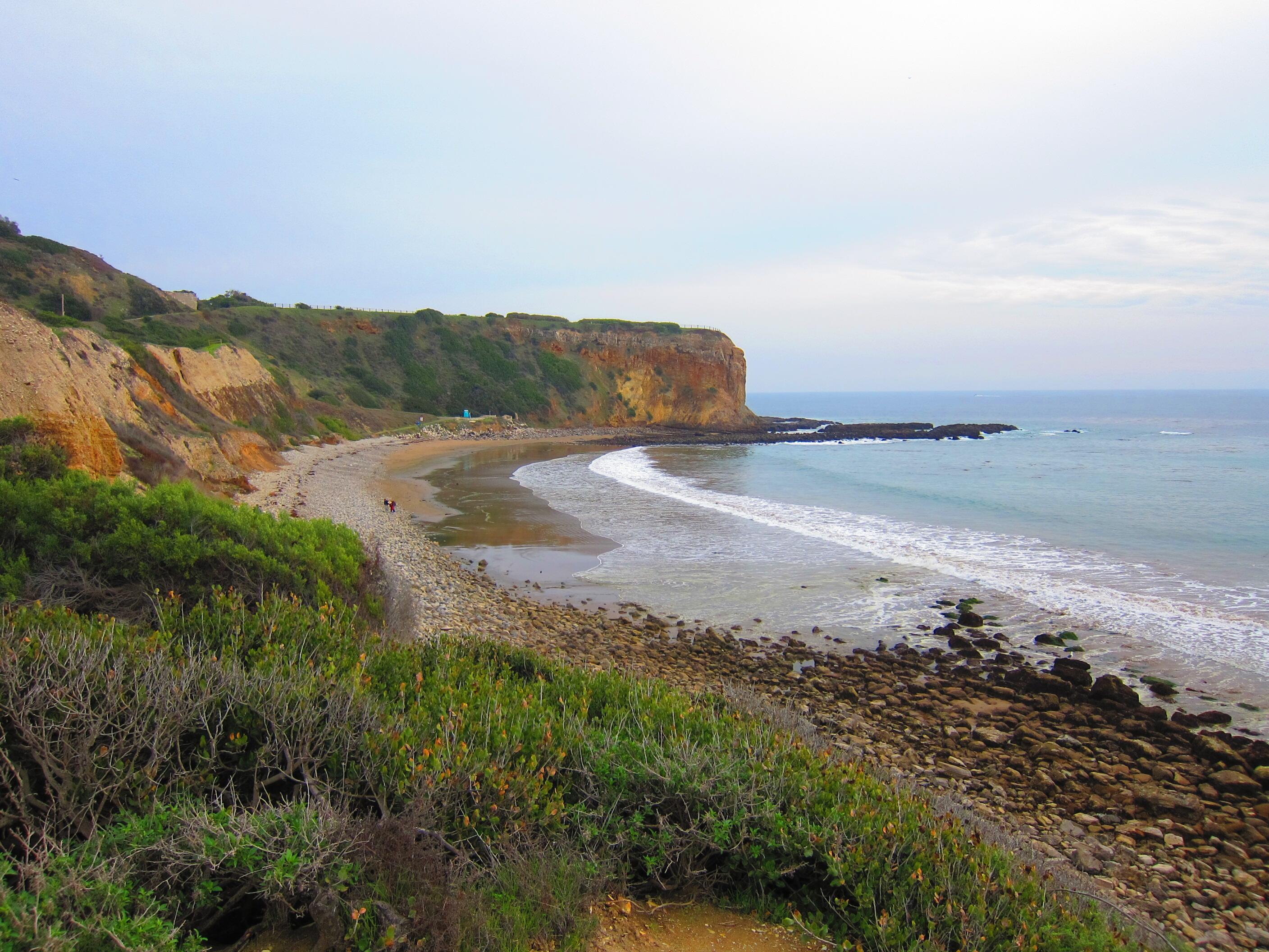 Aerial image of Abalone Cove Beach in Rancho Palos Verdes, California.