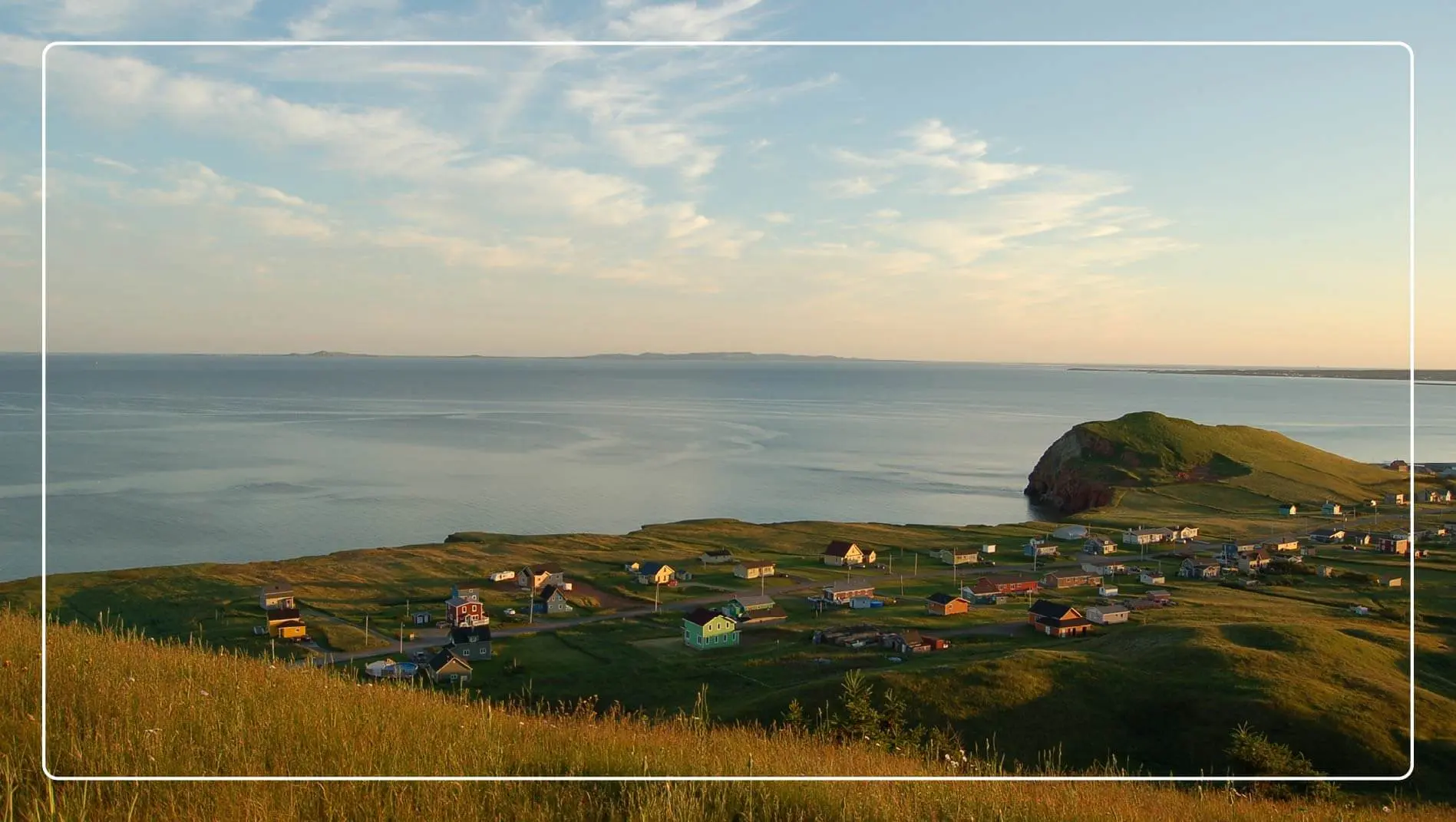 Landscape view of Magdalen Islands during sunset