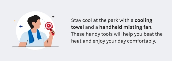 a tip for using cooling items at an amusement park