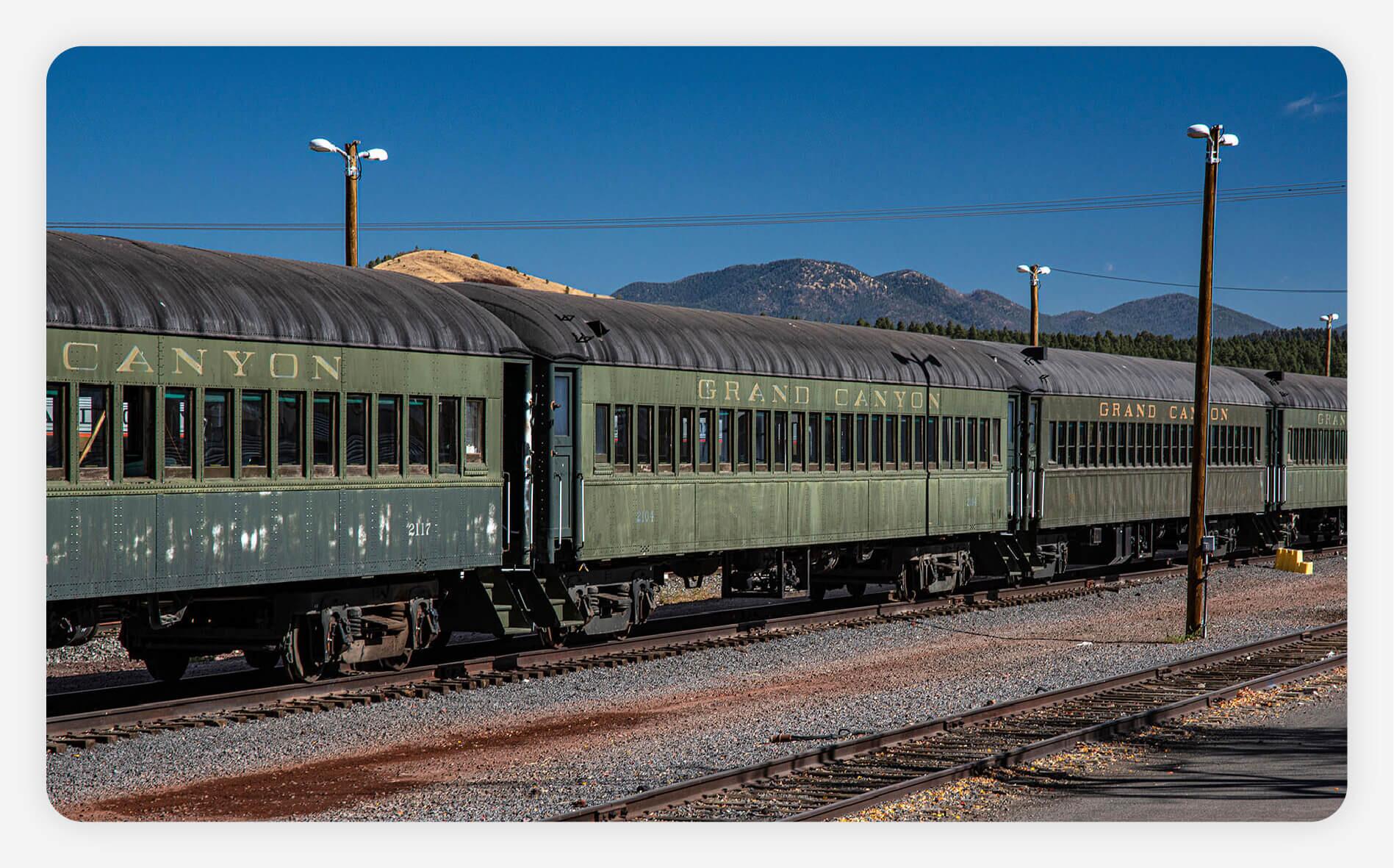 View of the Grand Canyon Railway train.
