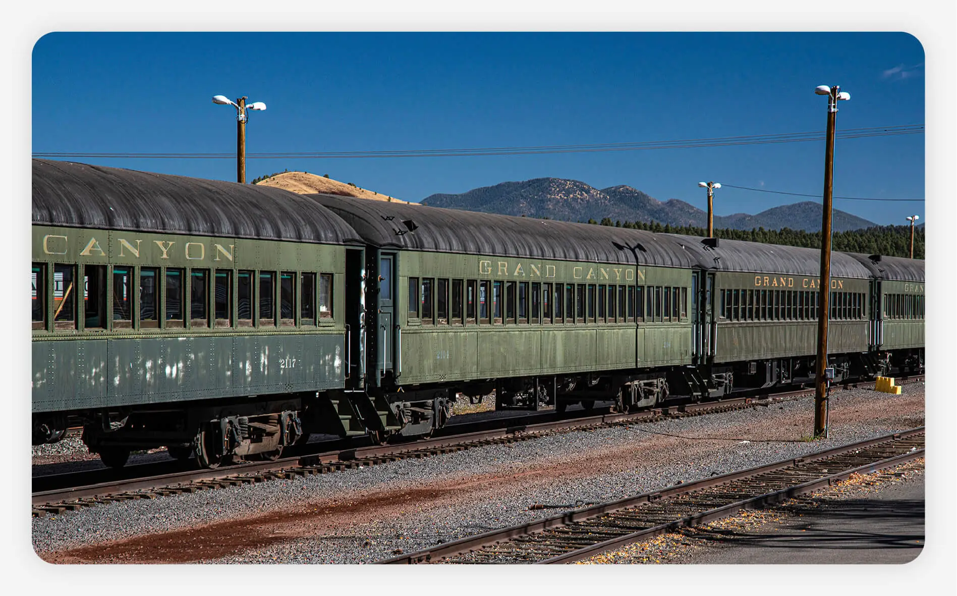 View of the Grand Canyon Railway train.