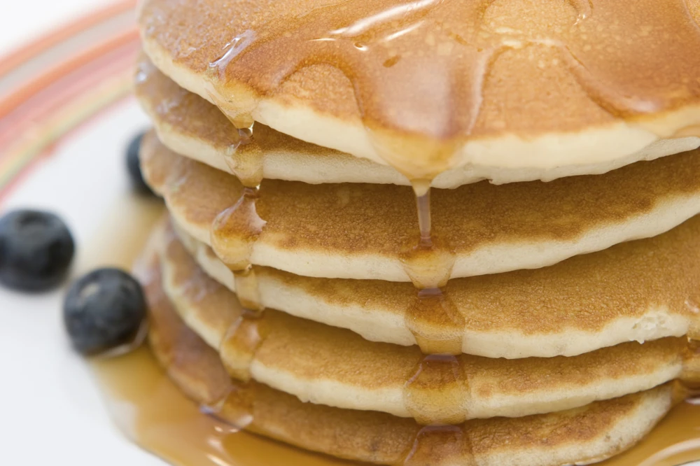 Stack of pancakes with blueberries