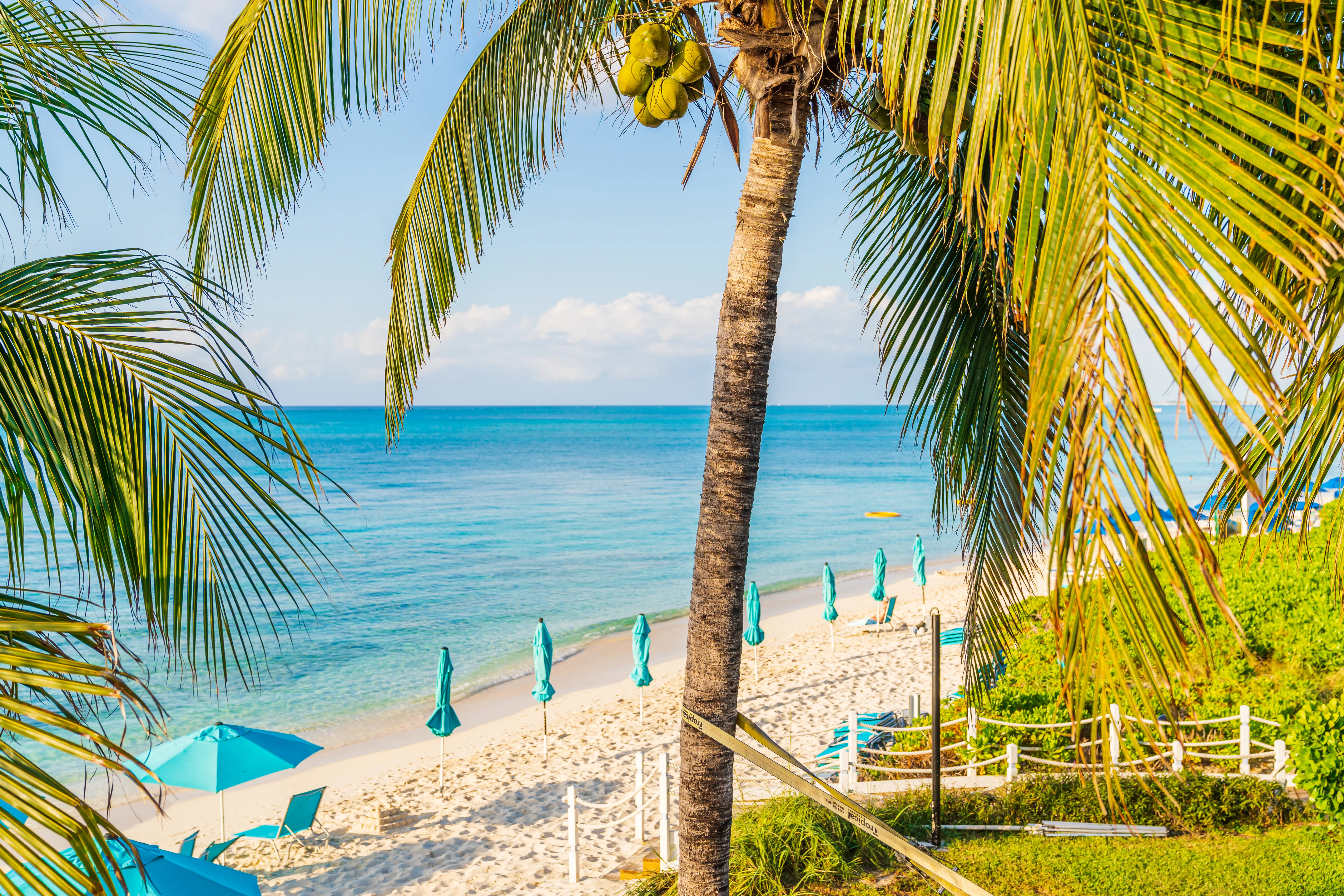Aerial image of the beach and shoreline of Turks and Caicos.