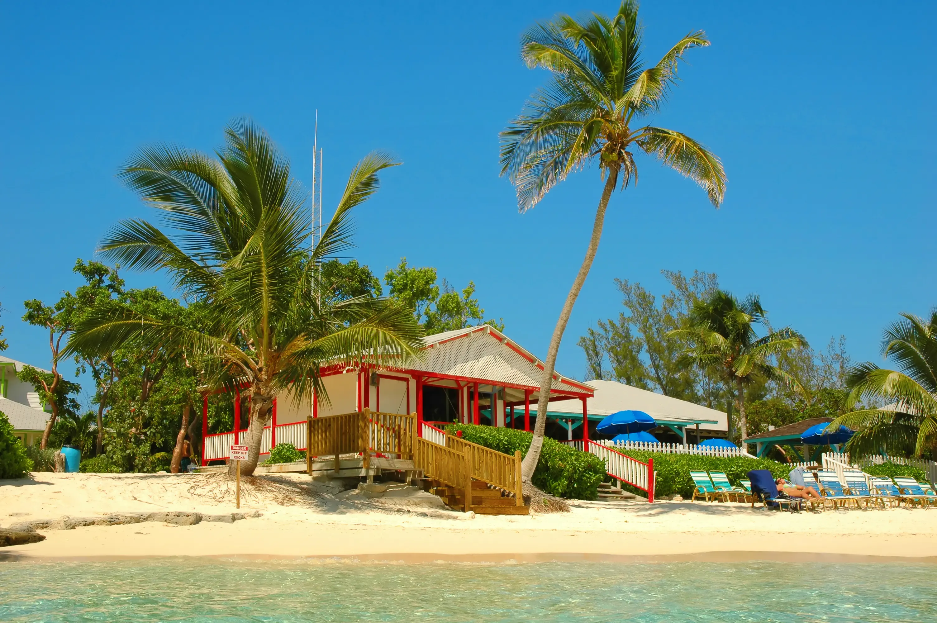 Cabana on the beach in Nassau.