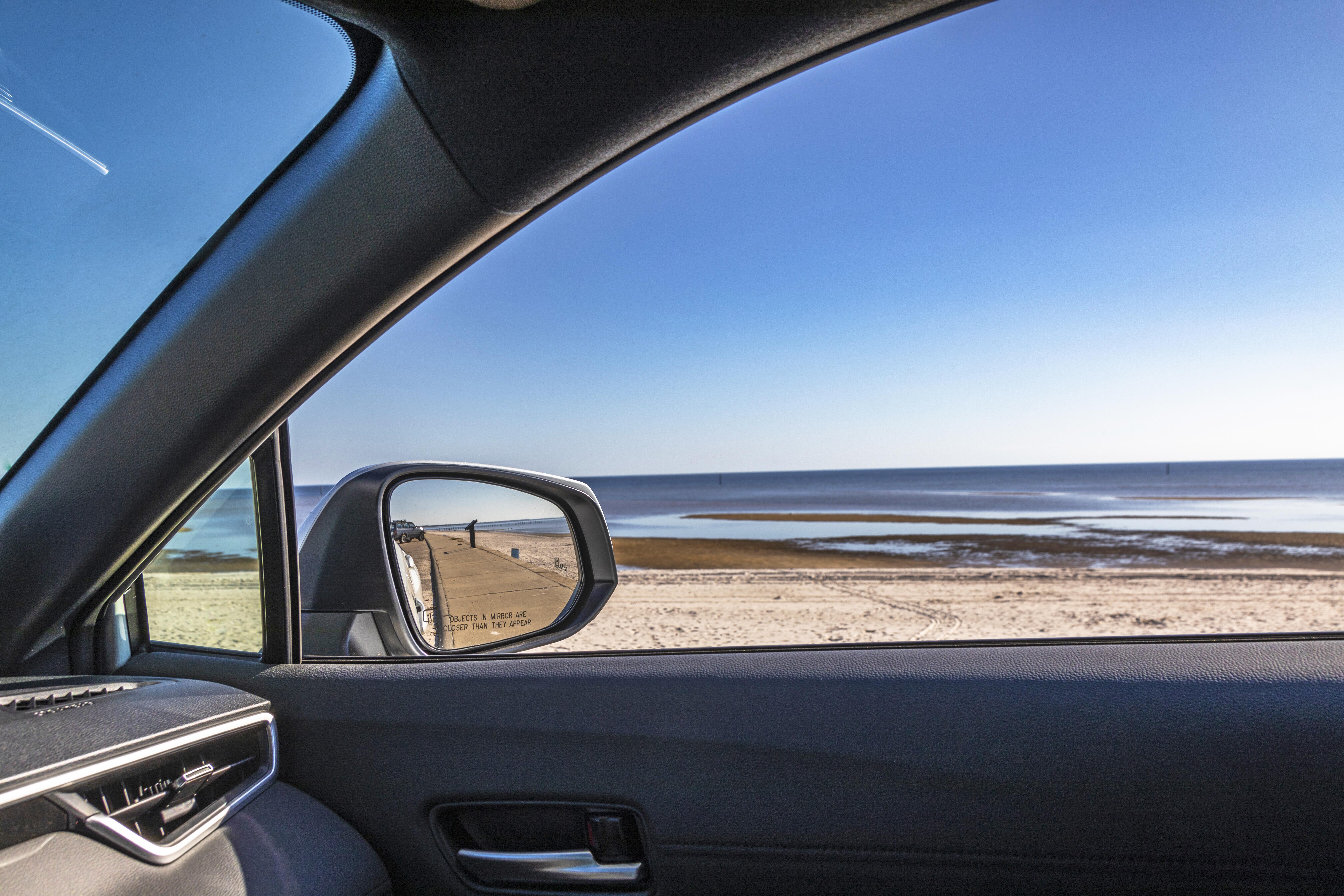 Scenic view of the Gulf Coast from car window