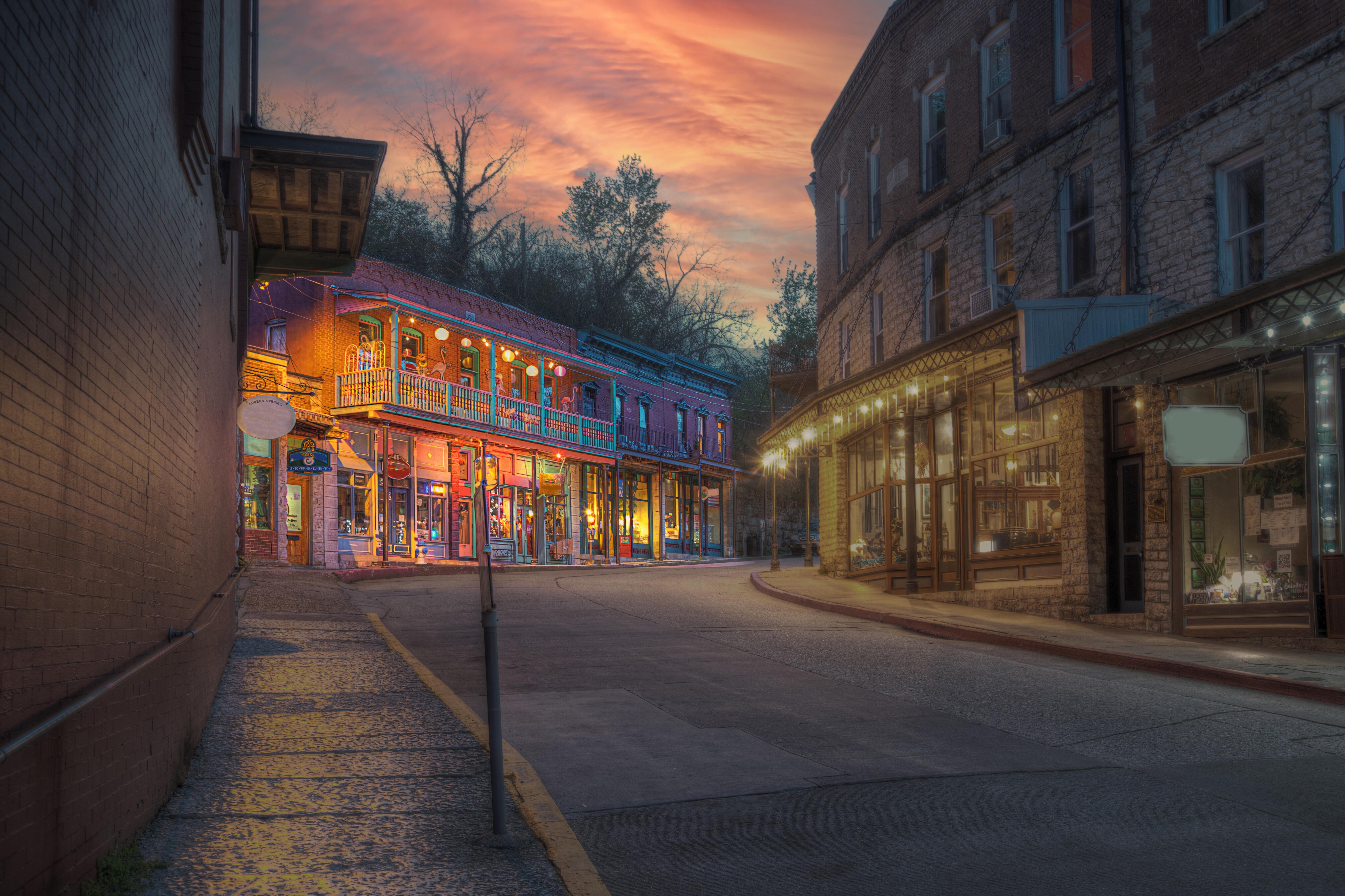 Outdoor shot of the town in Eureka Springs