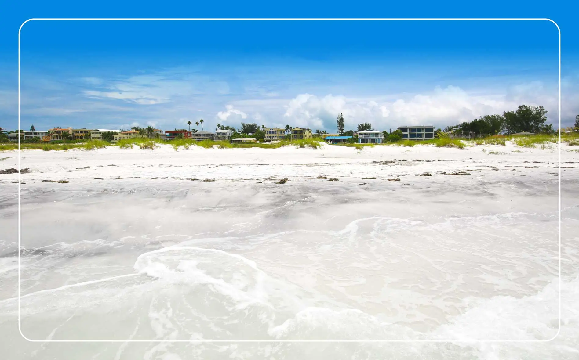 The sandy beach on Anna Maria island.