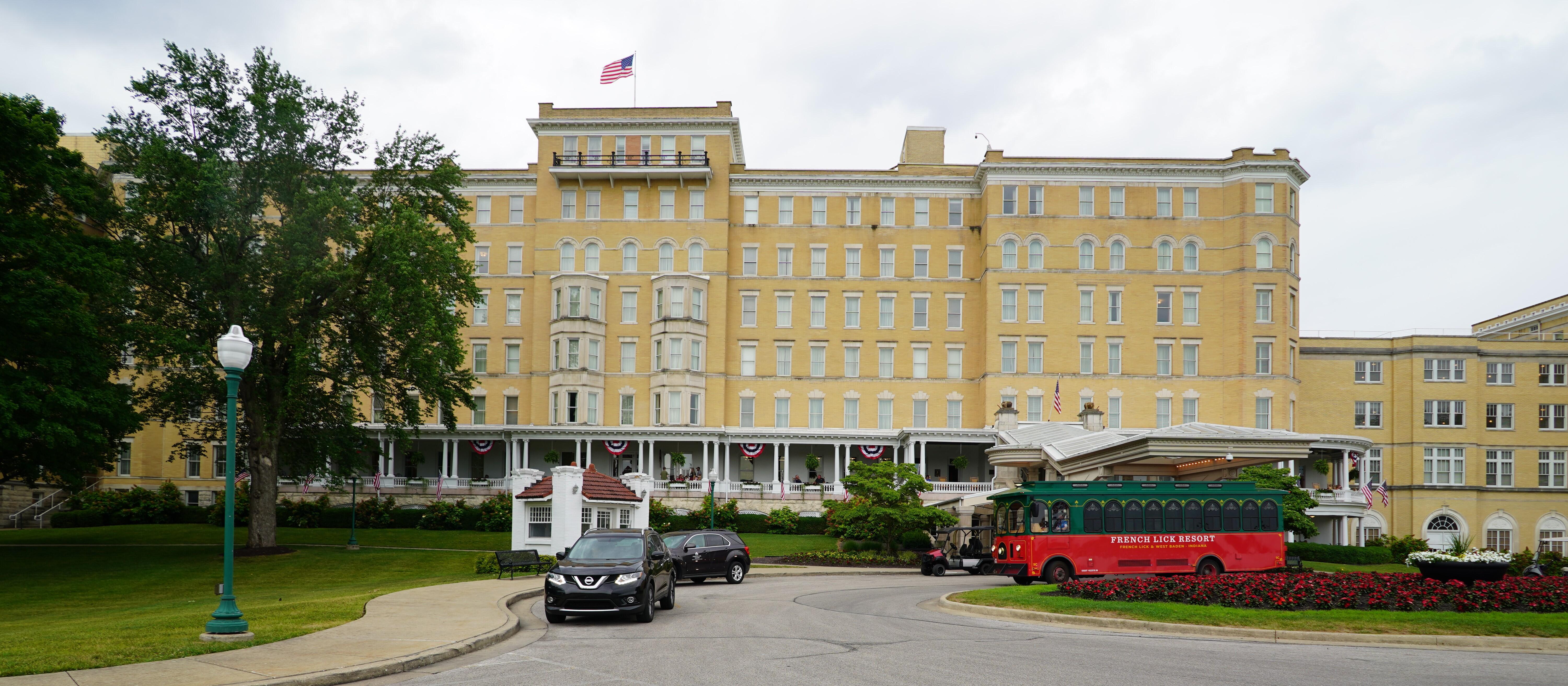 Exterior image of the French Lick Springs Hotel.