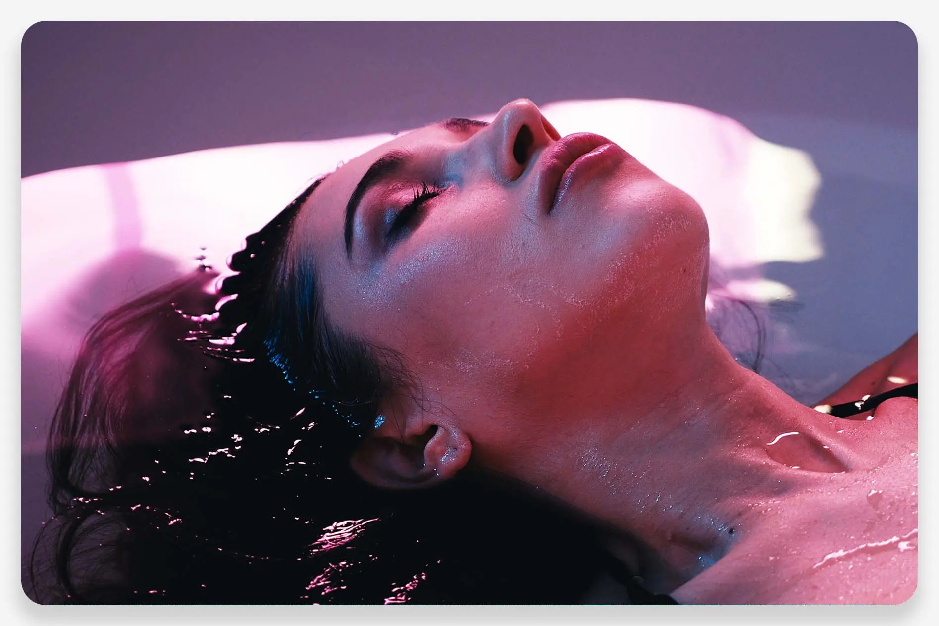 Someone in a sensory deprivation therapy pod