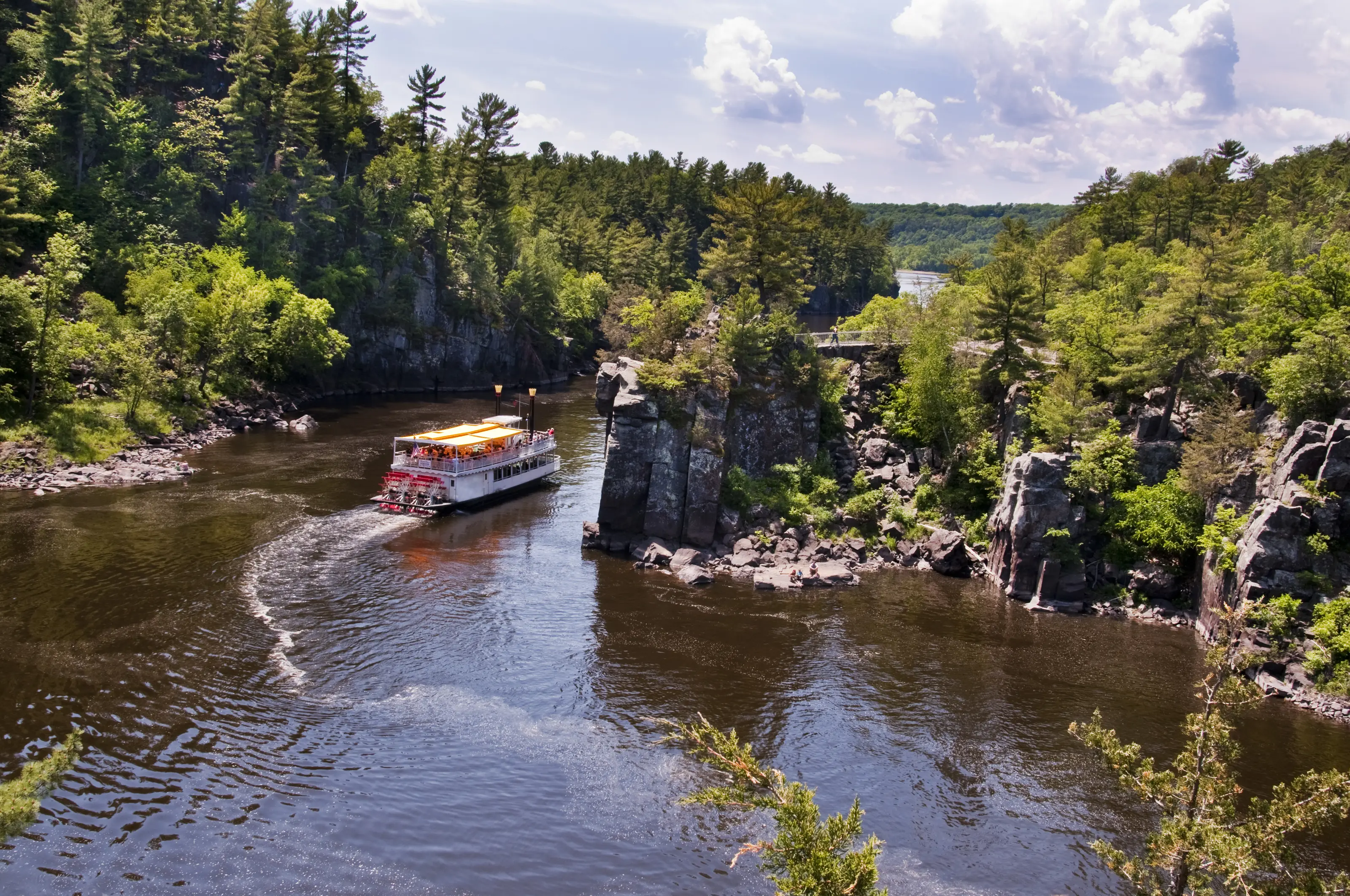 A Paddle Boat travels down the scenic St. Croix River