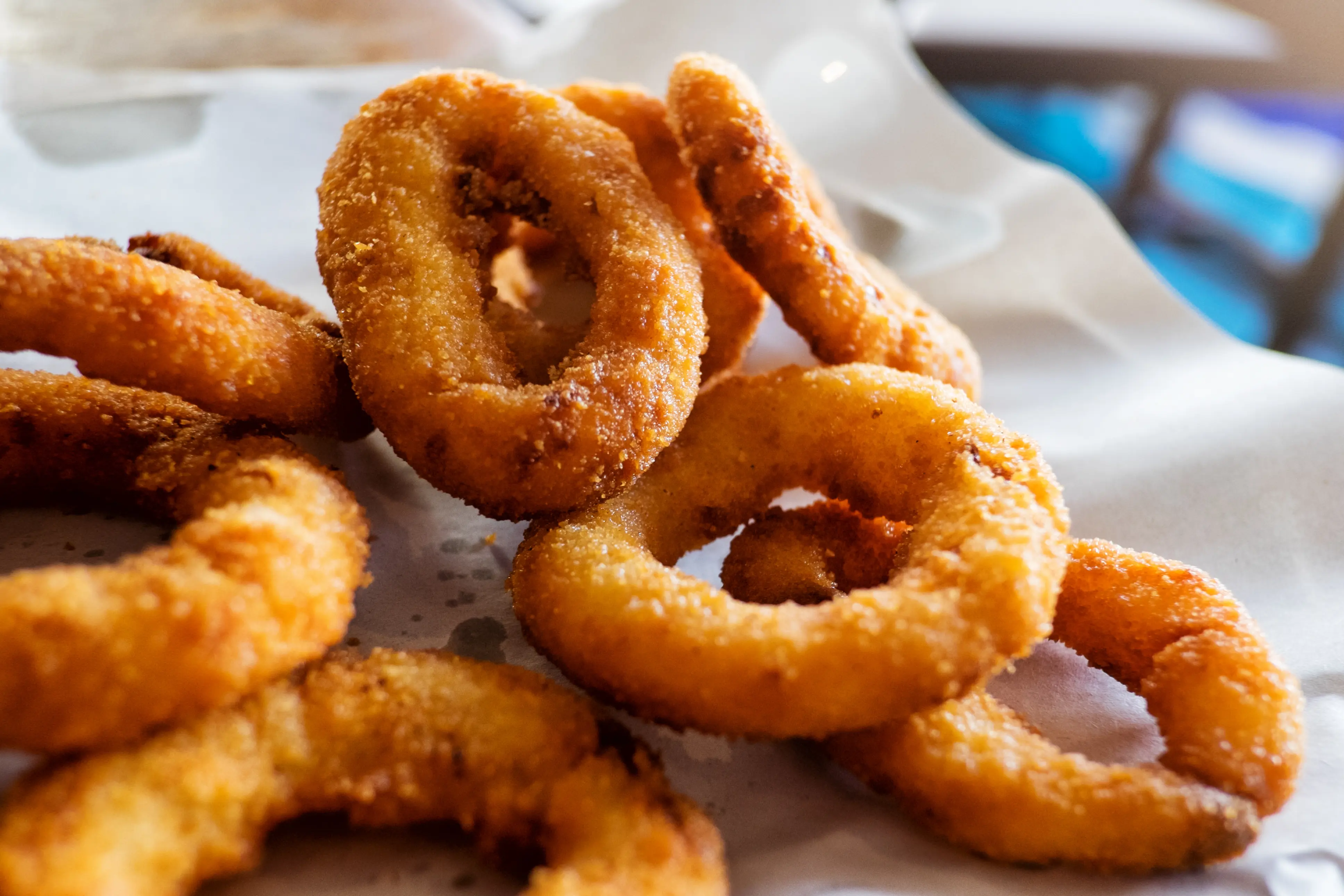 Image of a place of fried onion rings.